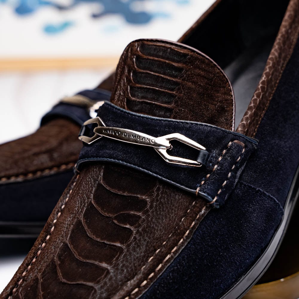 Marco Di Milano FT Hugo Ostrich Brown / Navy