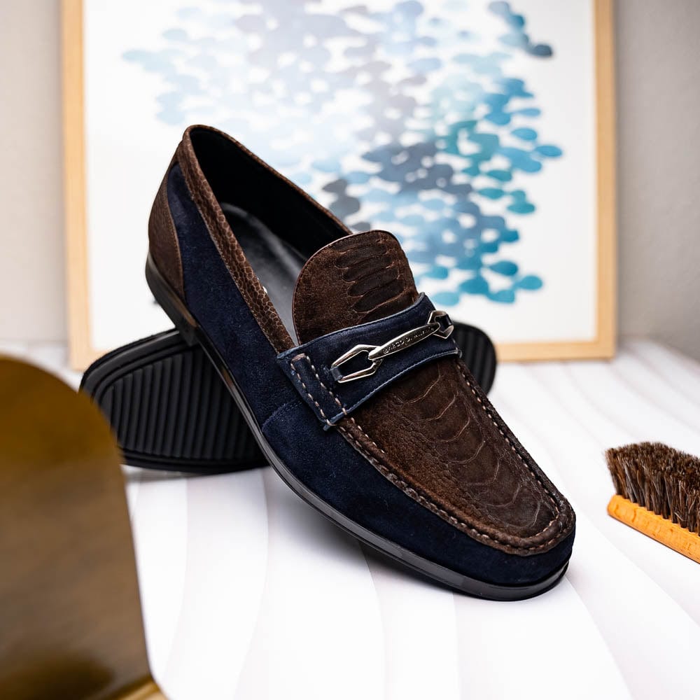 Marco Di Milano FT Hugo Ostrich Brown / Navy