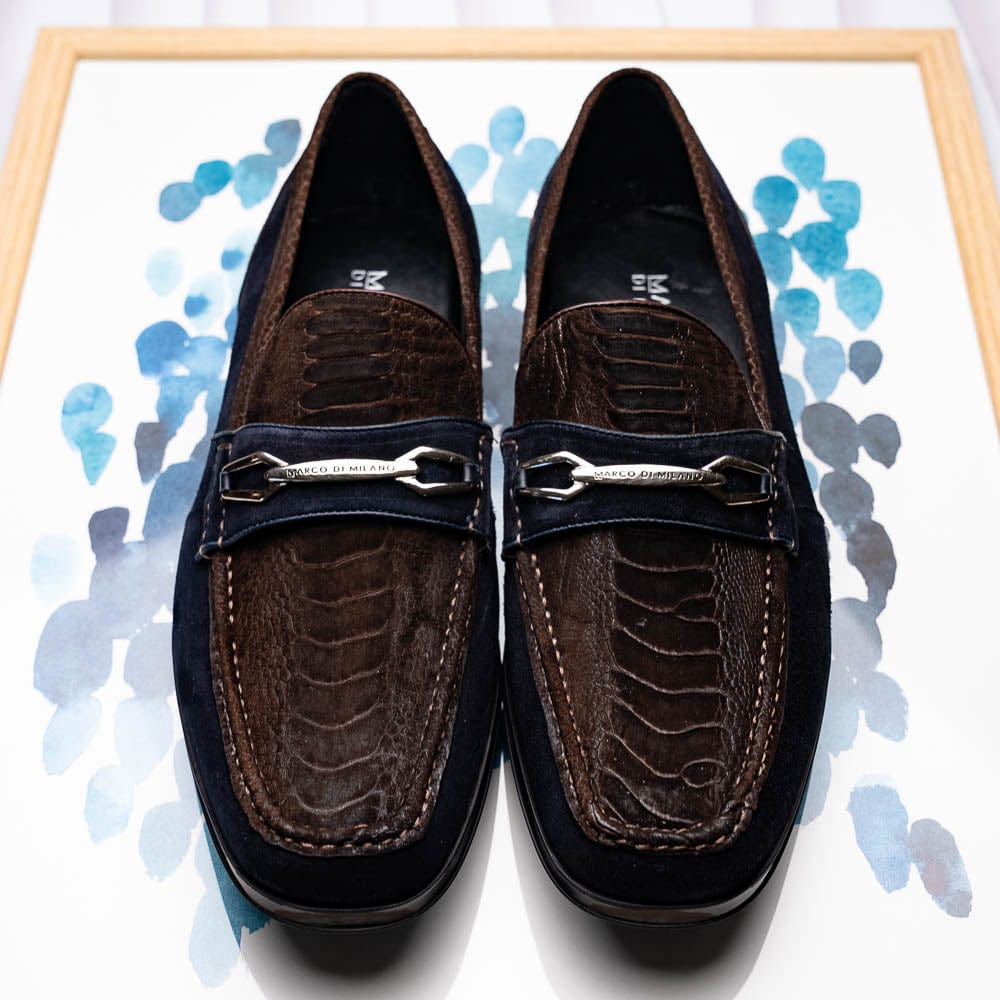 Marco Di Milano FT Hugo Ostrich Brown / Navy