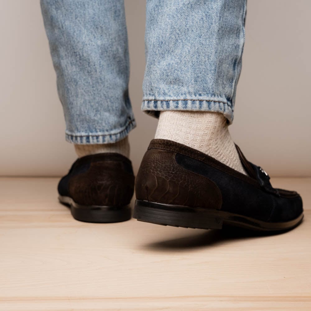 Marco Di Milano FT Hugo Ostrich Brown / Navy