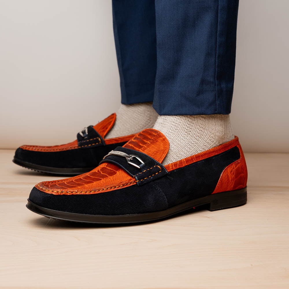 Marco Di Milano FT Hugo Ostrich Orange / Navy