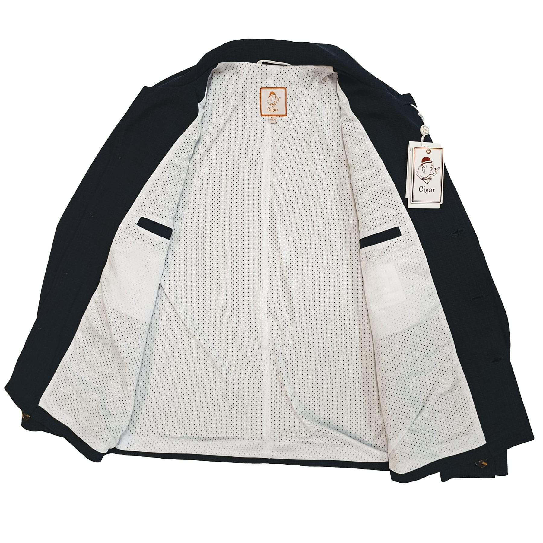 MARENZIO GROUP, INC. O F L Cigar Two-Piece Set Suit for Men Navy-Cjp-766