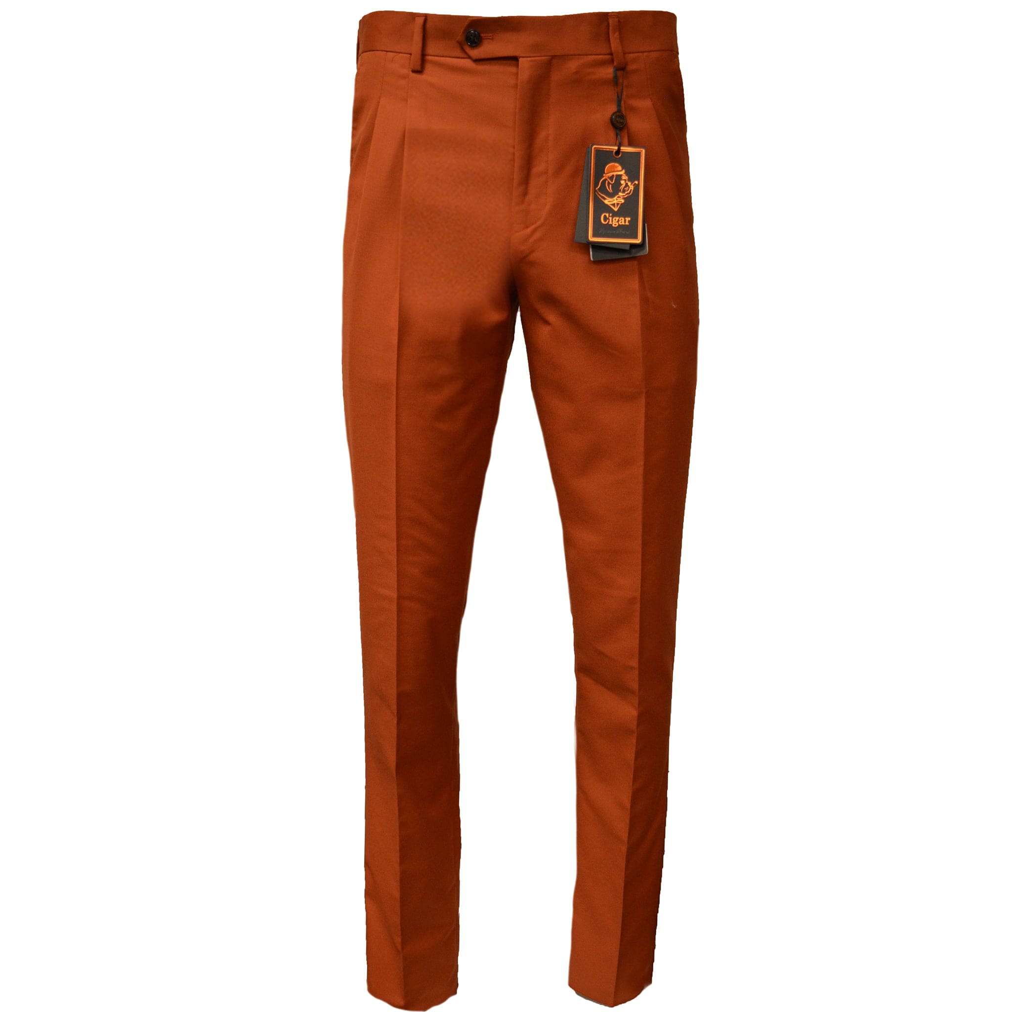 mens orange dress pants Cigar Signature Dress Pants RUSTOLIV / 34
