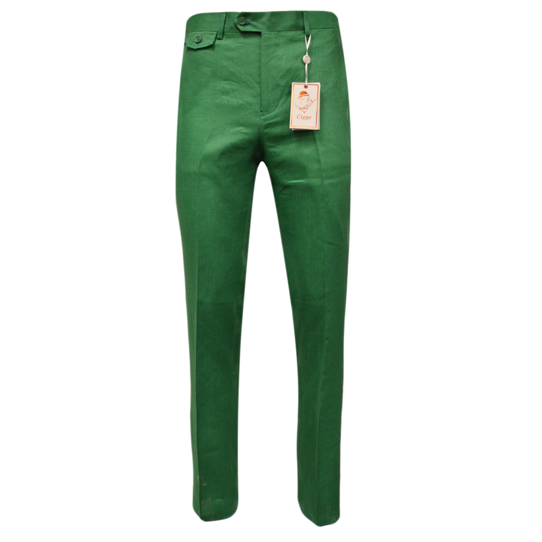 MARENZIO GROUP, INC. P CS GREEN / 32 CGR 100%LINEN PANTS/Sl-701