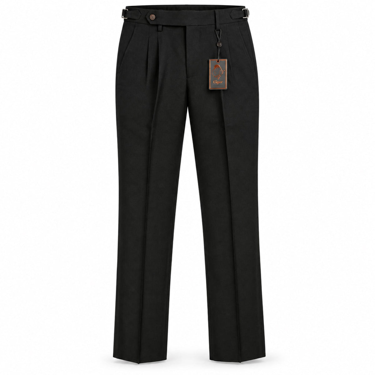 MARENZIO GROUP, INC. P D M BLACK / 28 Cigar Men’s Textured Pleated Dress Pants – PSL960