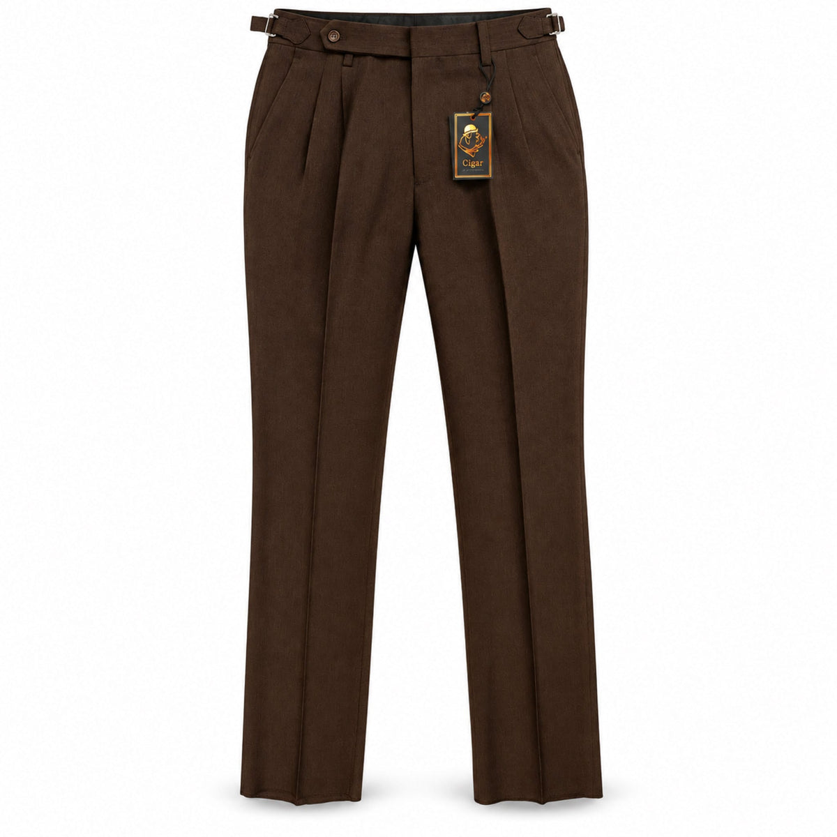 MARENZIO GROUP, INC. P D M BROWN / 28 Cigar Men’s Textured Pleated Dress Pants – PSL960