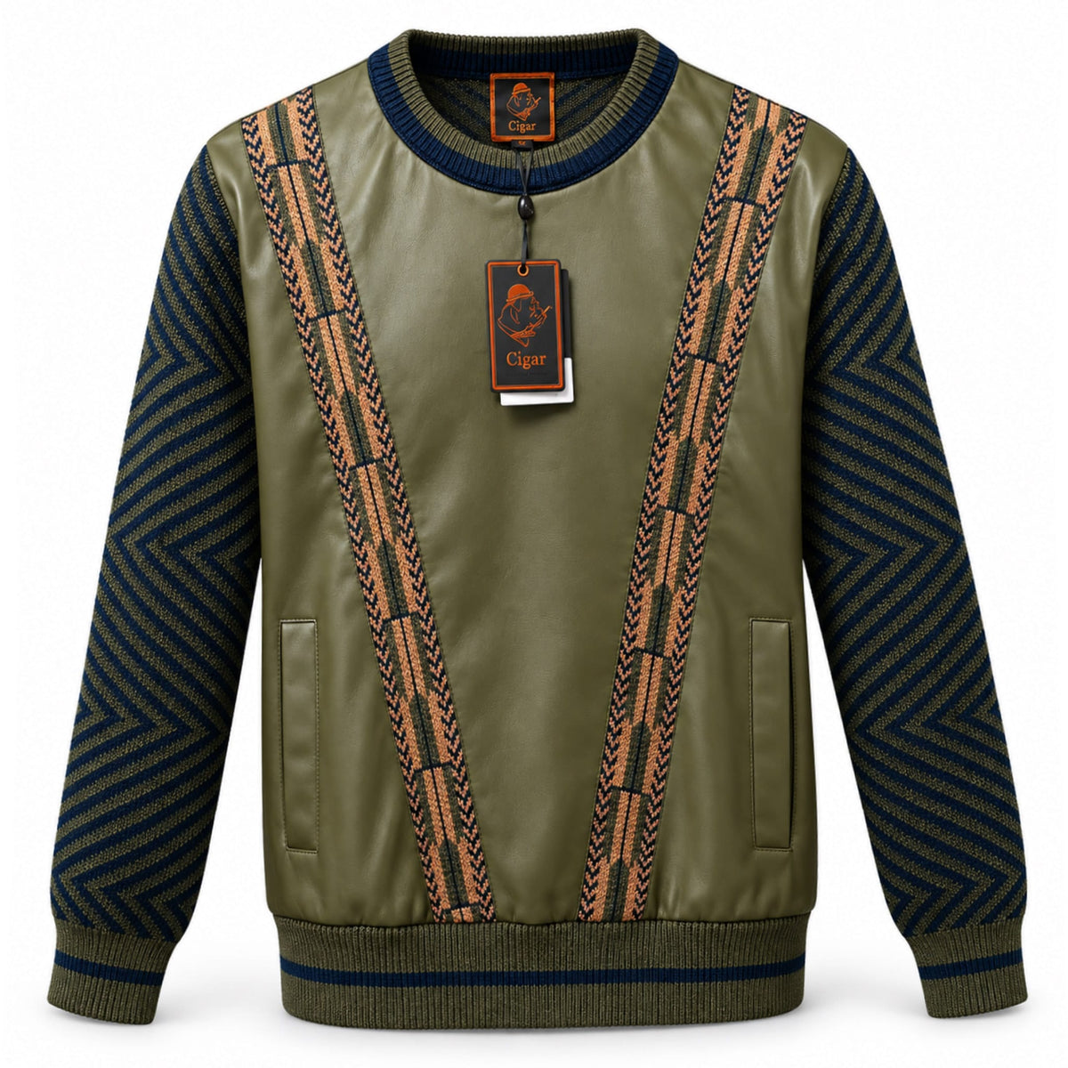 MARENZIO GROUP, INC. T K OLIVE / MED Cigar Men’s Sweater-Lfs1202
