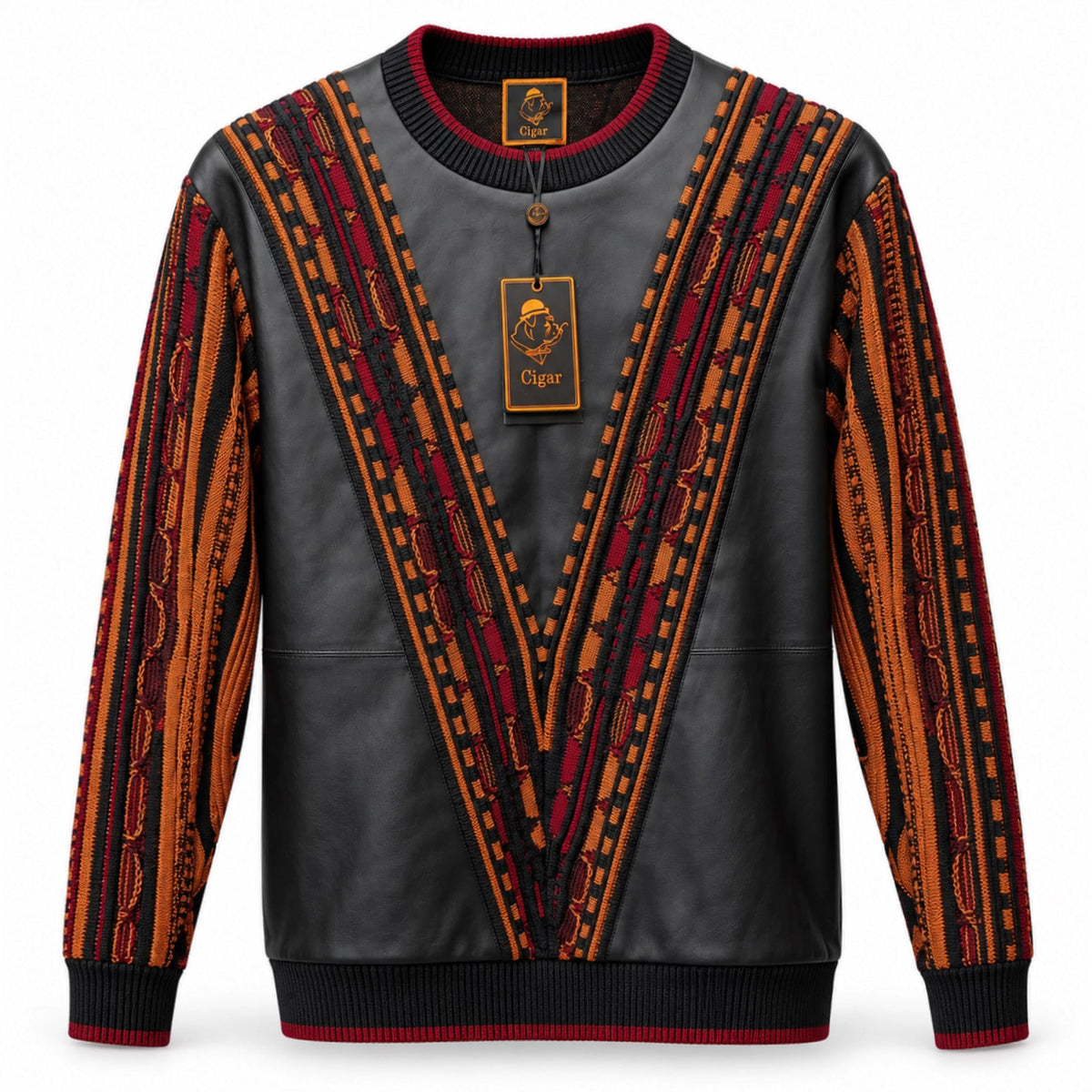 MARENZIO GROUP, INC. T K BLACK / MED Cigar Men’s Sweater-Lfs1204
