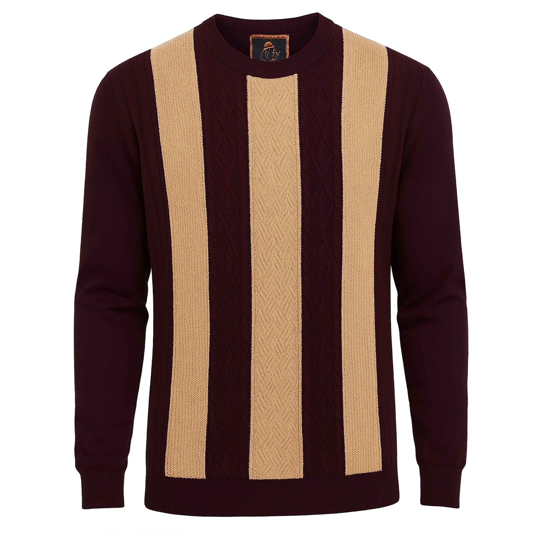MARENZIO GROUP, INC. T PL BURGUNDY / M CGR CREW SWEATER/CR-443