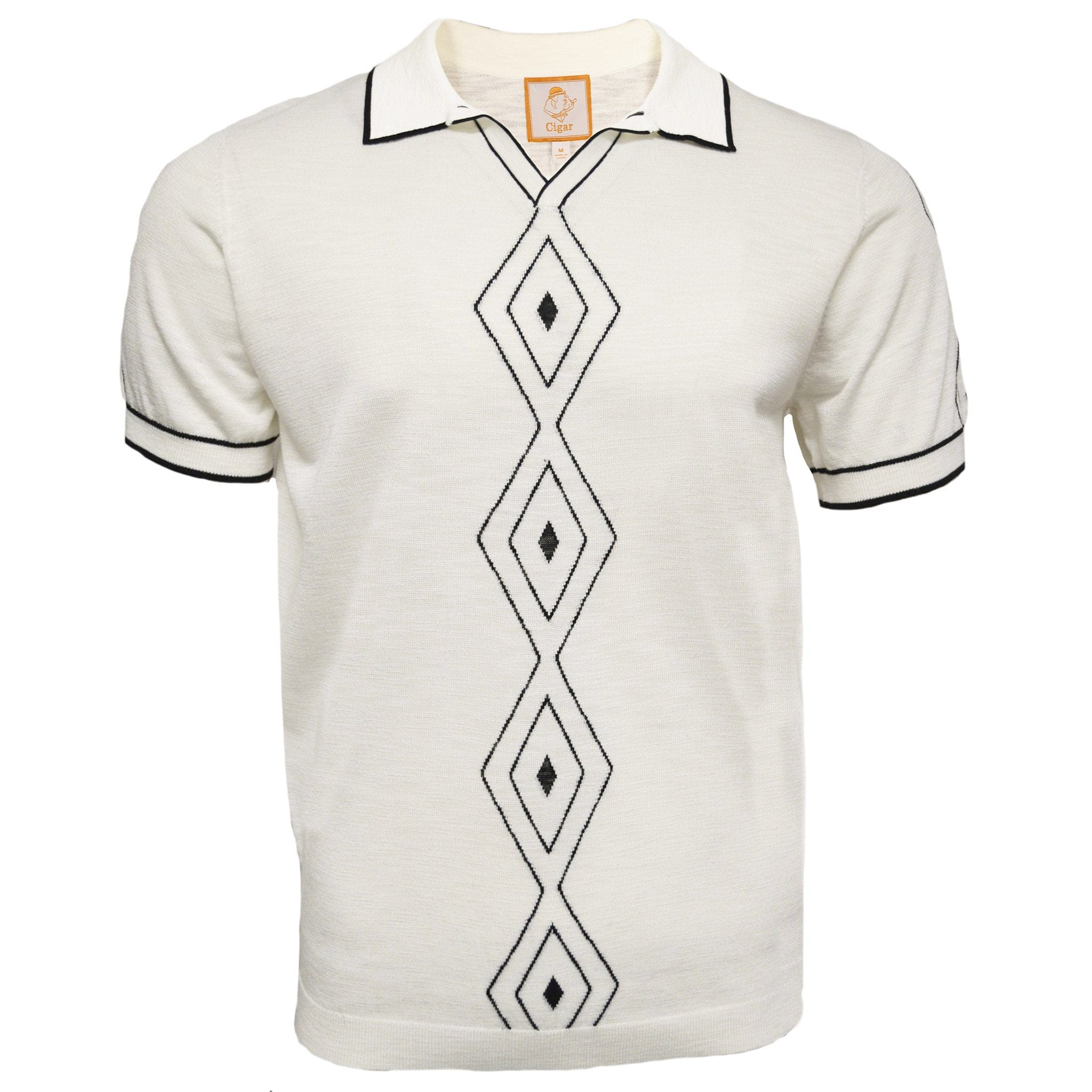 MARENZIO GROUP, INC. T PS WHITE / MED CGR POLO CASUAL KNITS/PJ-1530