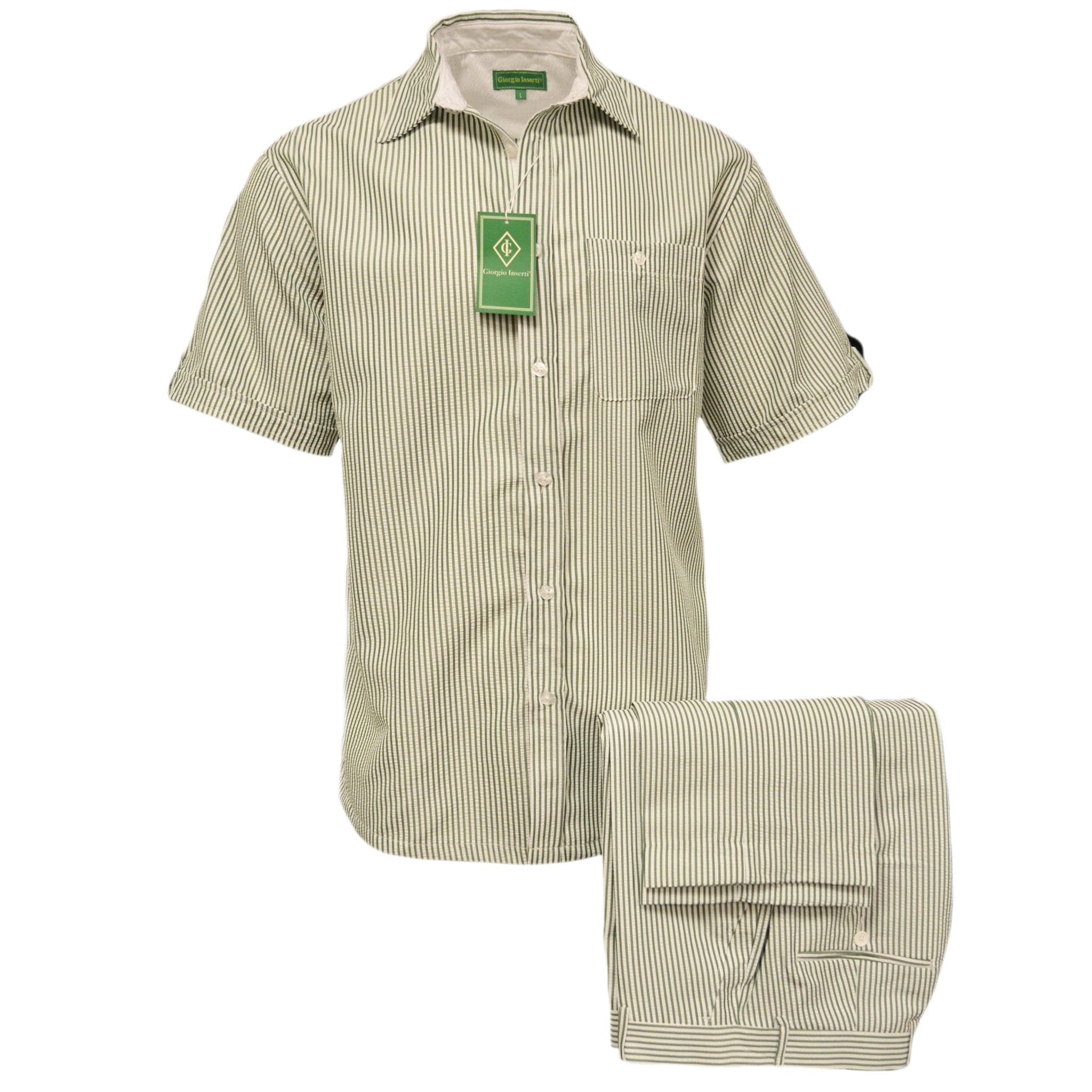 MERC USA, INC INSEARCH O FS EMERALD / LARG GIORGIO INSERTI SEERSUCKER SUIT/Ss7287