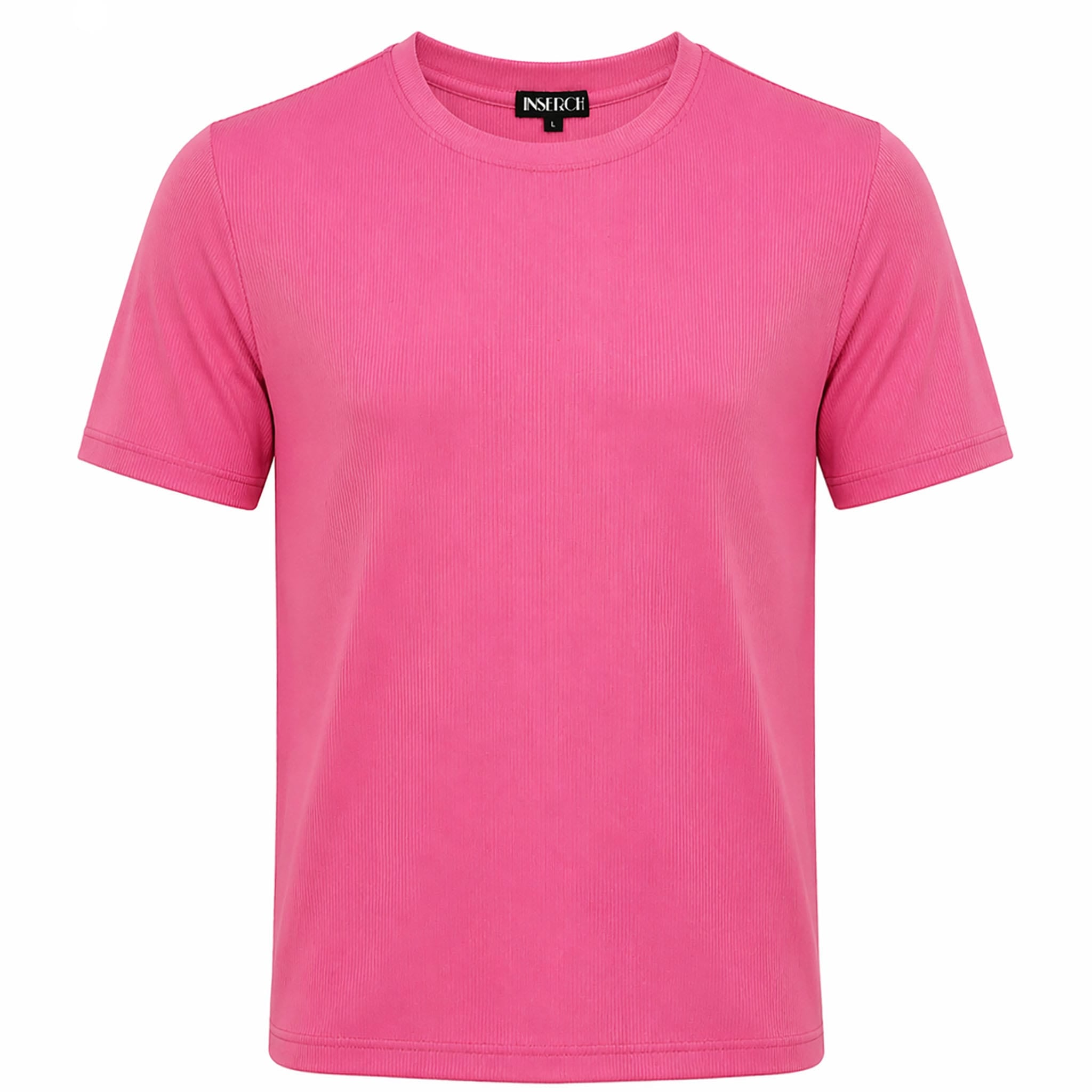 MERC USA, INC INSEARCH T P S 57-S.PNK / LARG Inserch Men’s Ribbed Short Sleeve Knit Shirt-T299