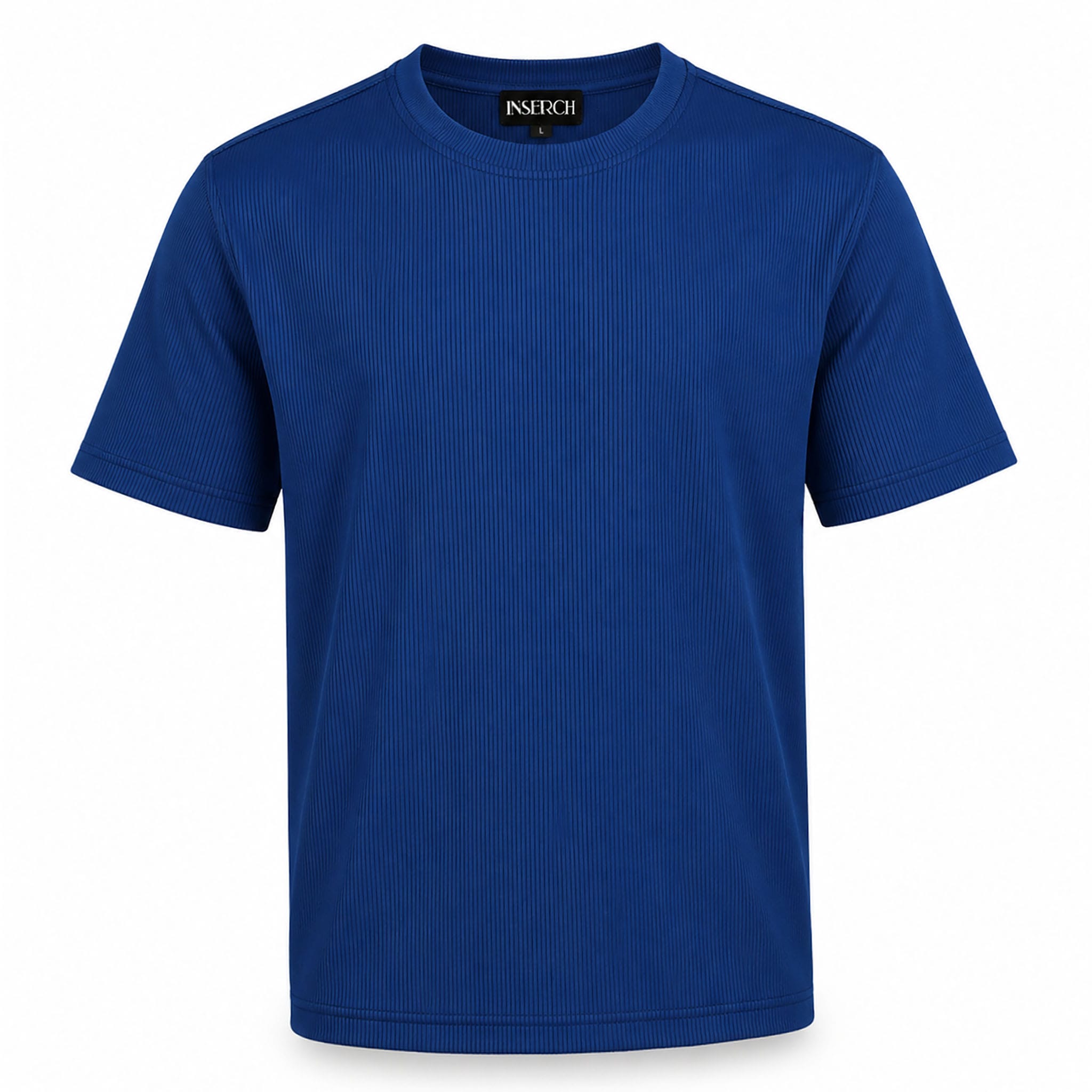 MERC USA, INC INSEARCH T P S 190ESBLU / MED Inserch Men’s Ribbed Short Sleeve Knit Shirt-T299