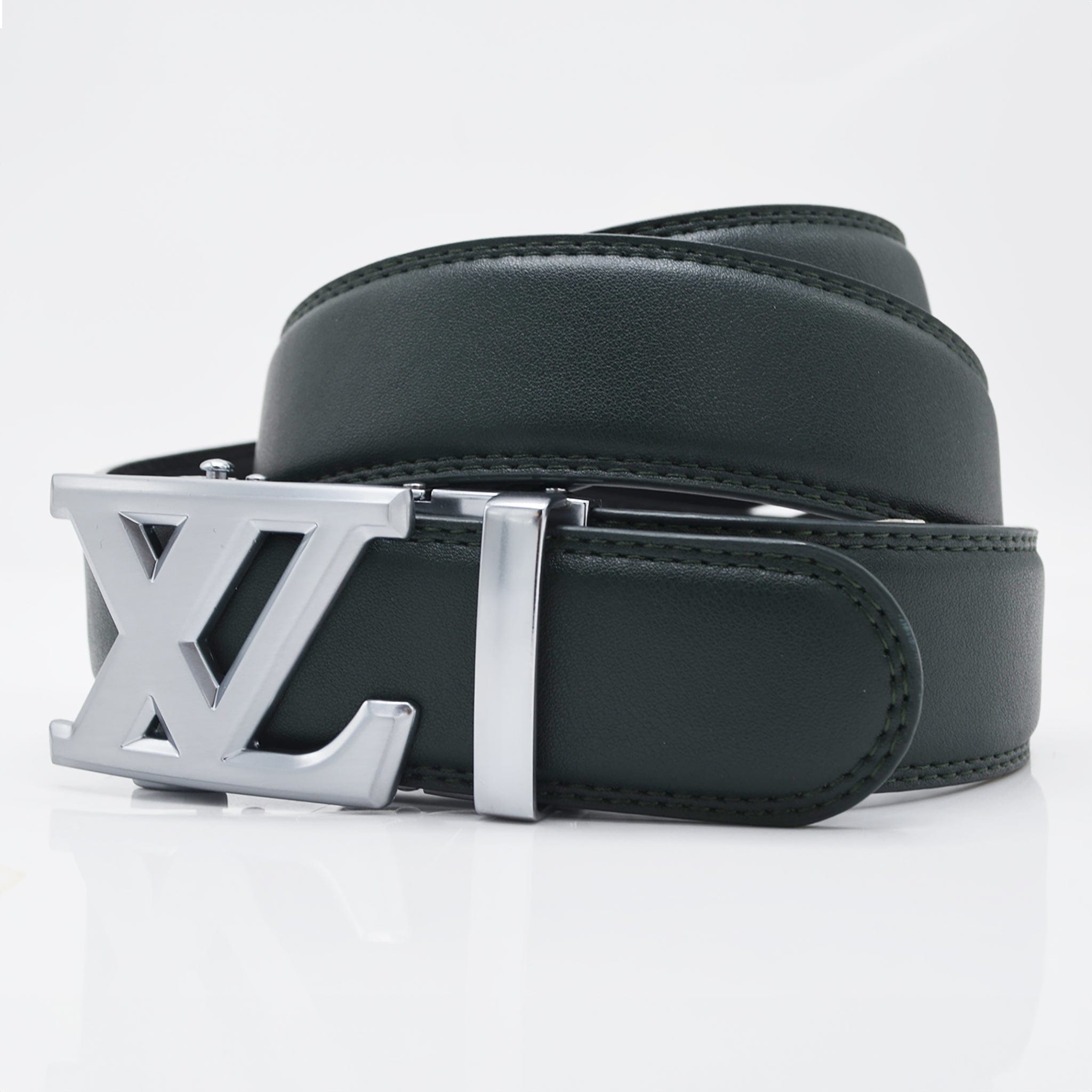 MilanoMensWear Belts GENUINE LEATHER BELT/DEEP GREEN