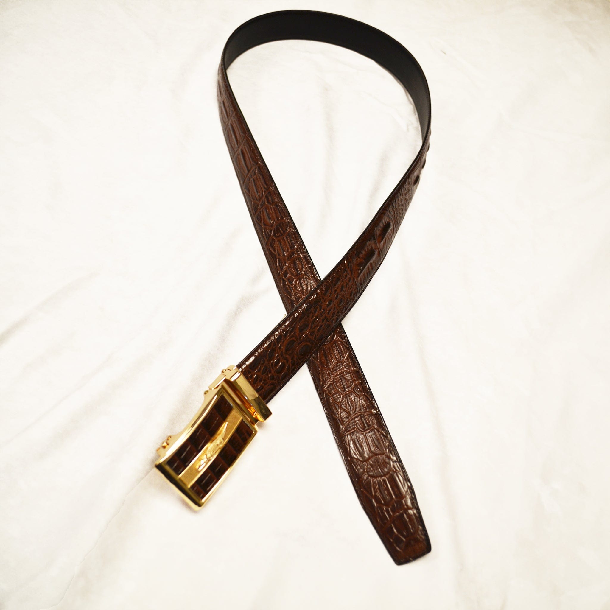 MilanoMensWear Belts GENUINE LEATHER BELT/DK.BROWN