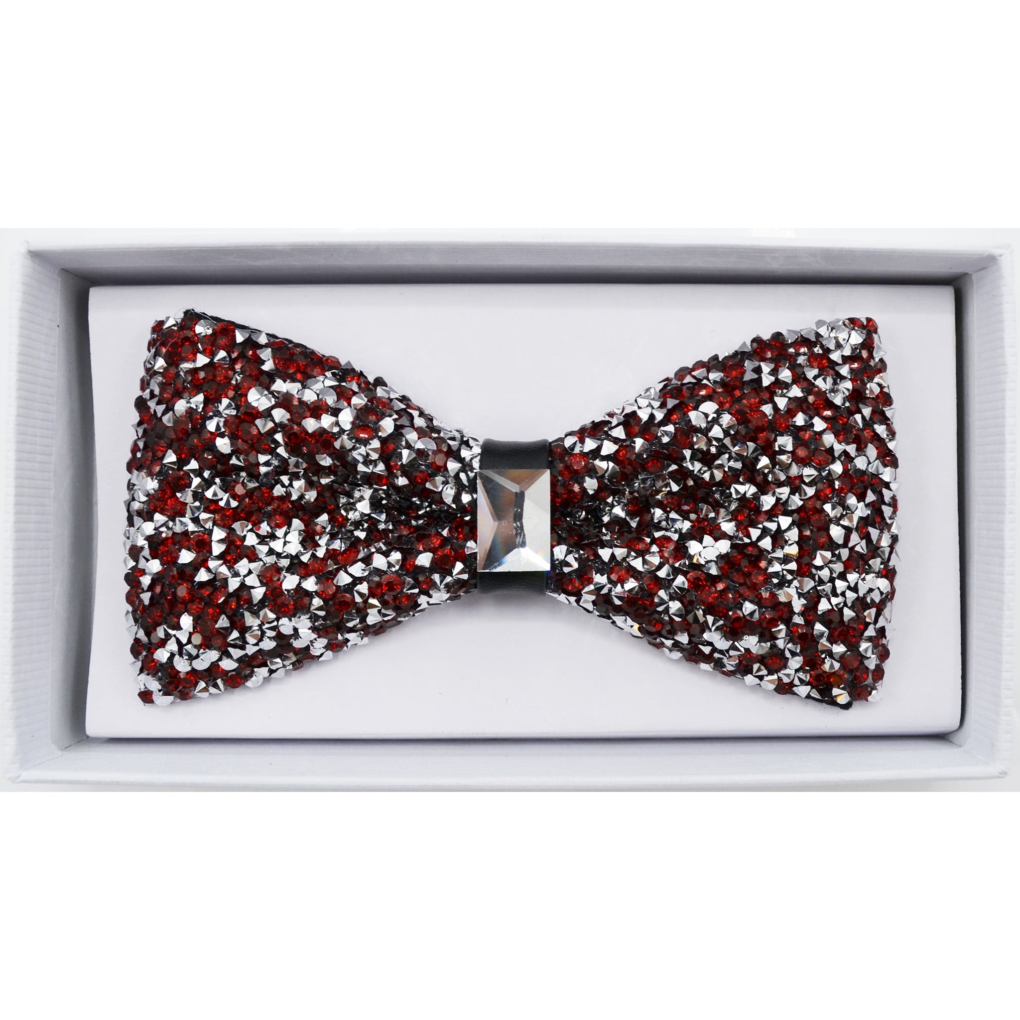MilanoMensWear BT SILVER/RED SPECIAL OCASSION BOWTIE