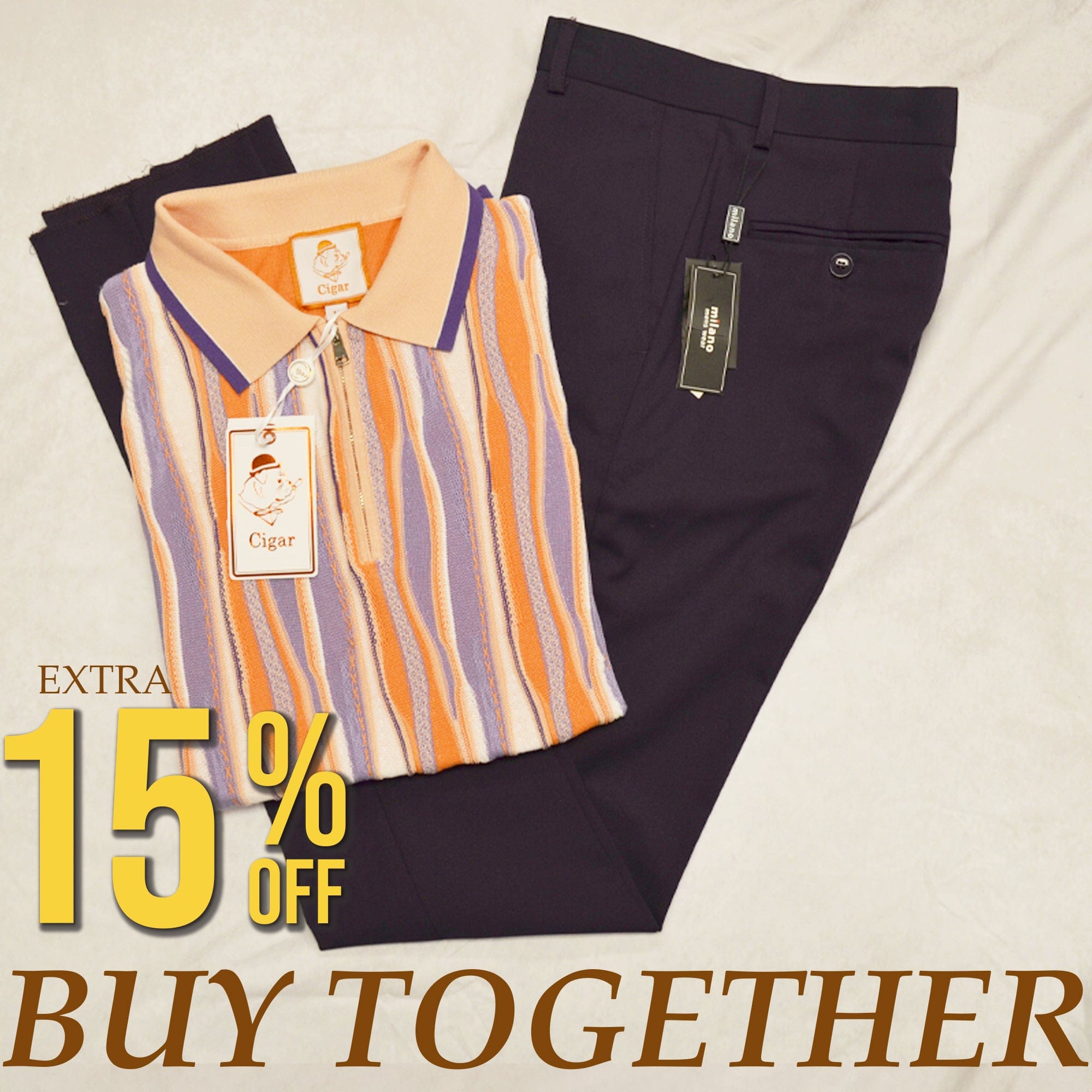 MilanoMensWear BUNDLE/ORANGE/NAVY