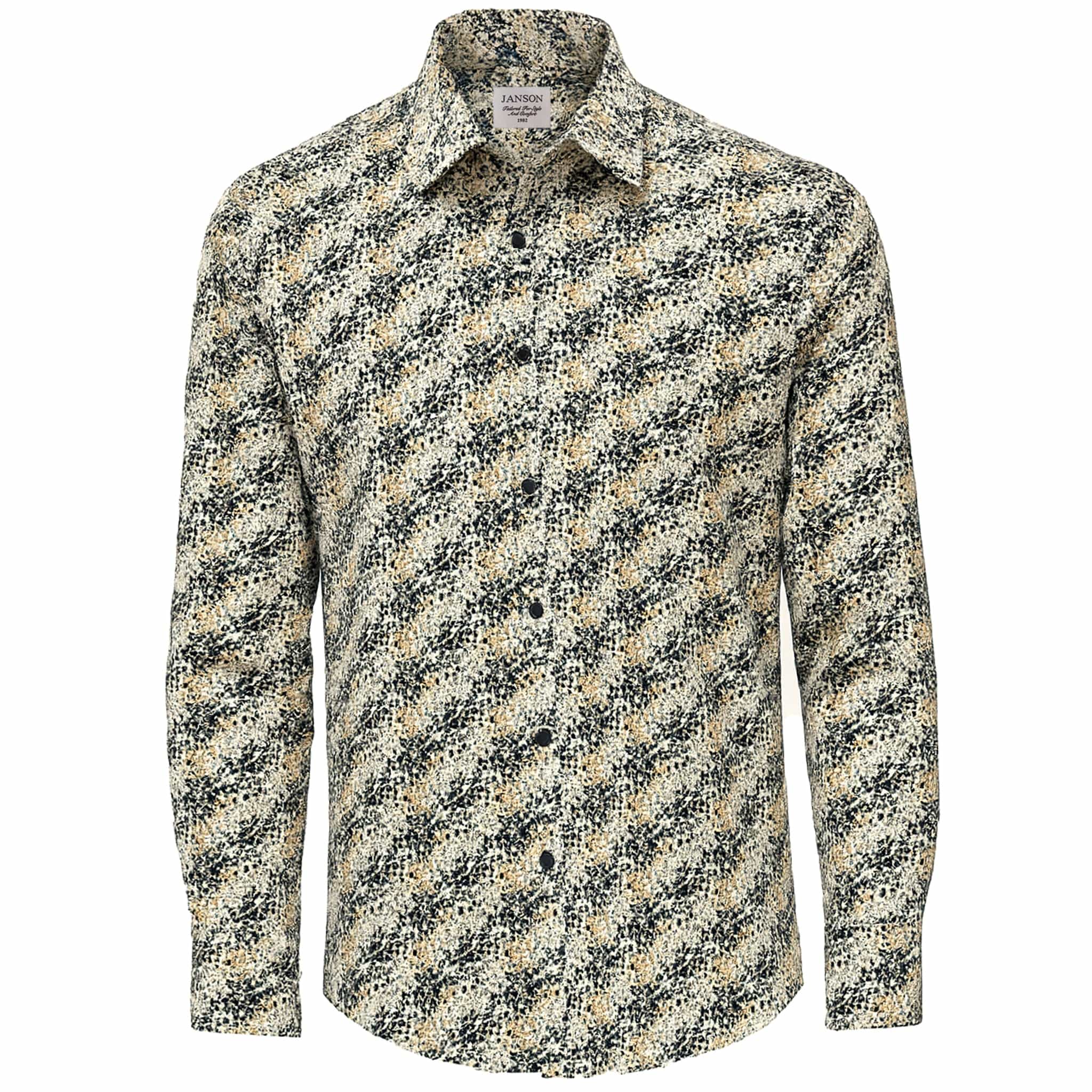 MilanoMensWear S AL M Janson Sport Shirt-100% Cotton Satin Finish, European Made