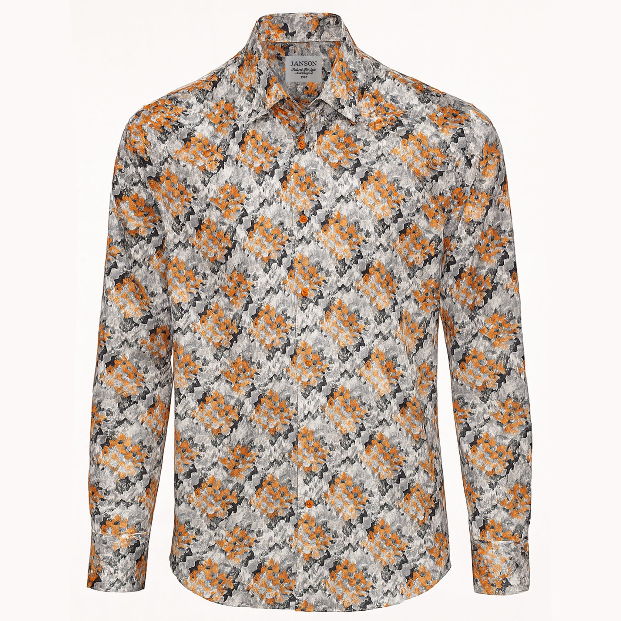 MilanoMensWear S AL M Janson Sport Shirt-100% Cotton Satin Finish, European Made
