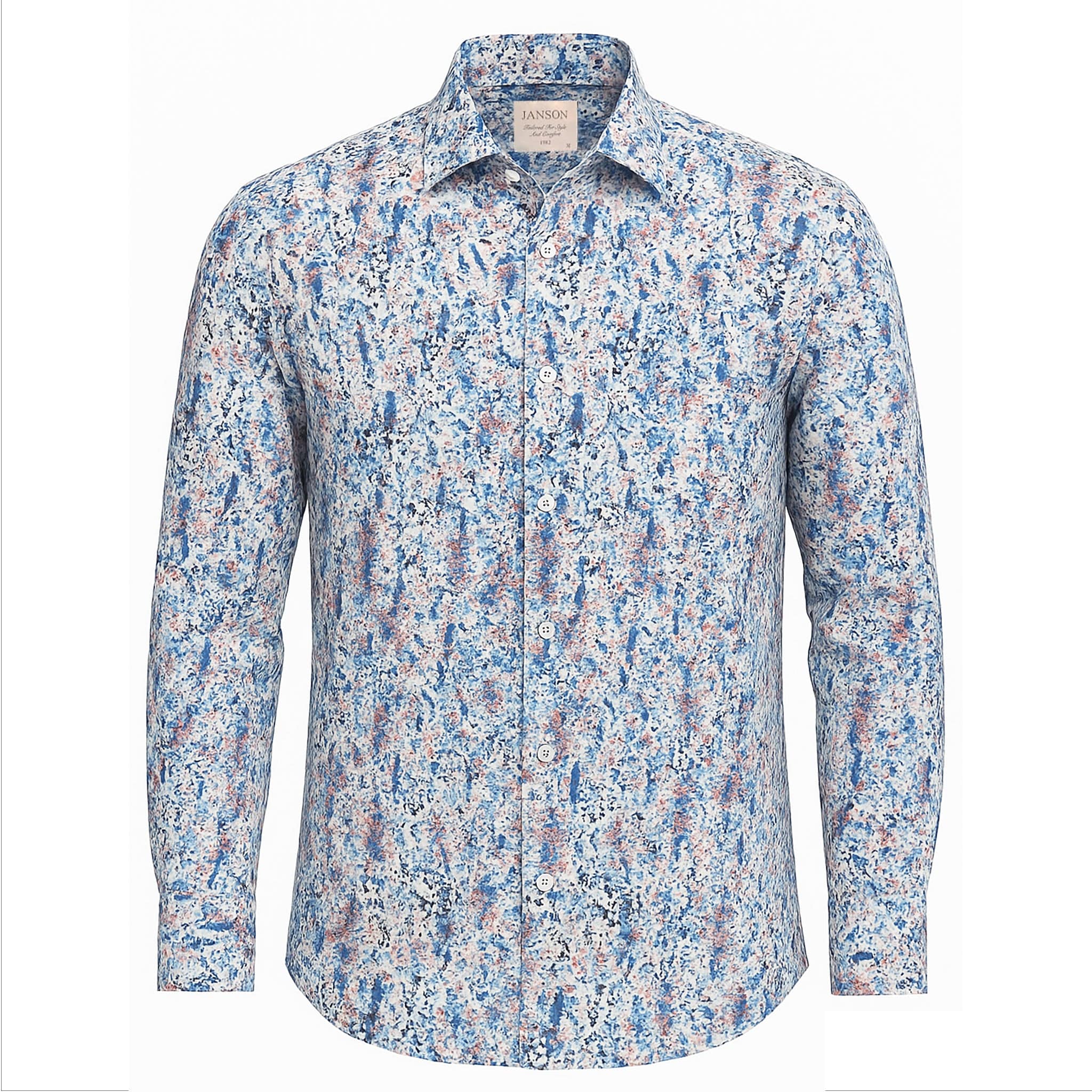 MilanoMensWear S AL M Janson Sport Shirt-100% Cotton Satin Finish, European Made