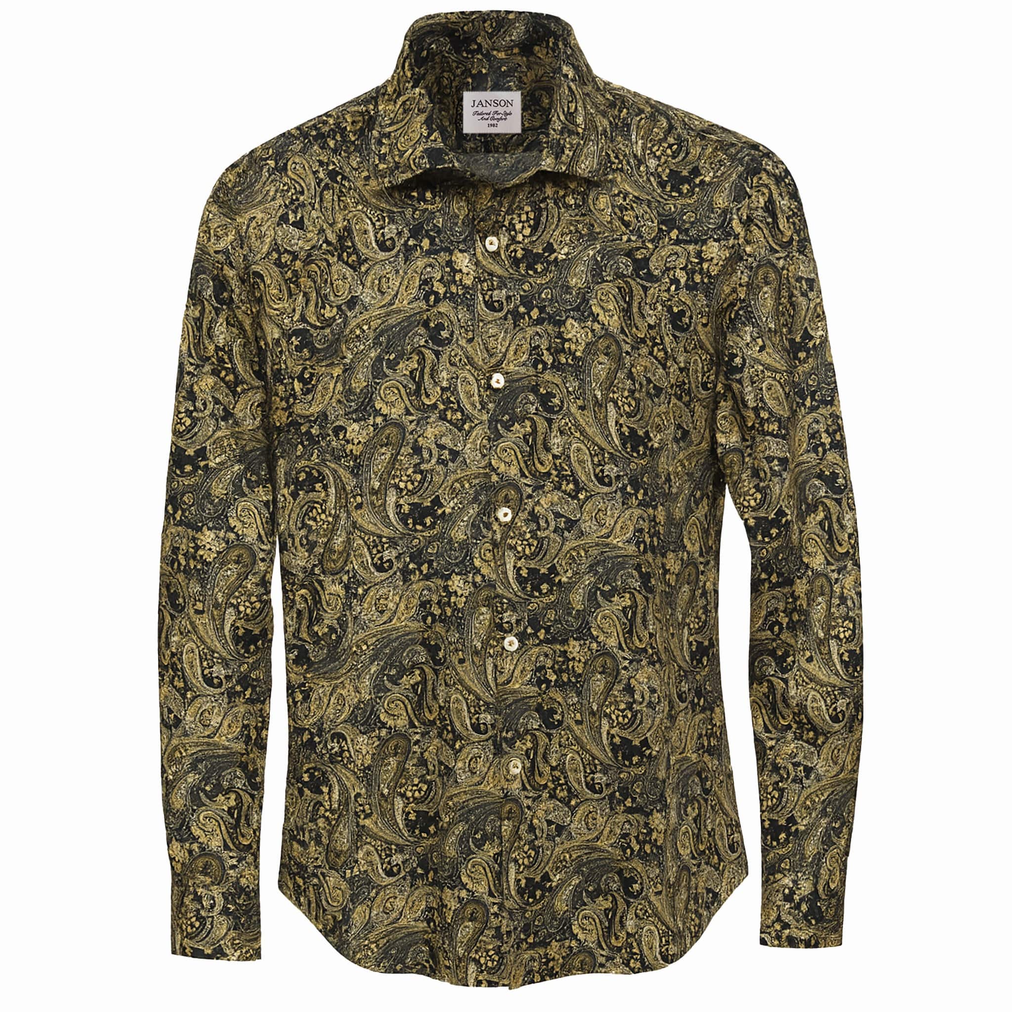 MilanoMensWear S AL M Janson Sport Shirt-100% Cotton Satin Finish, European Made