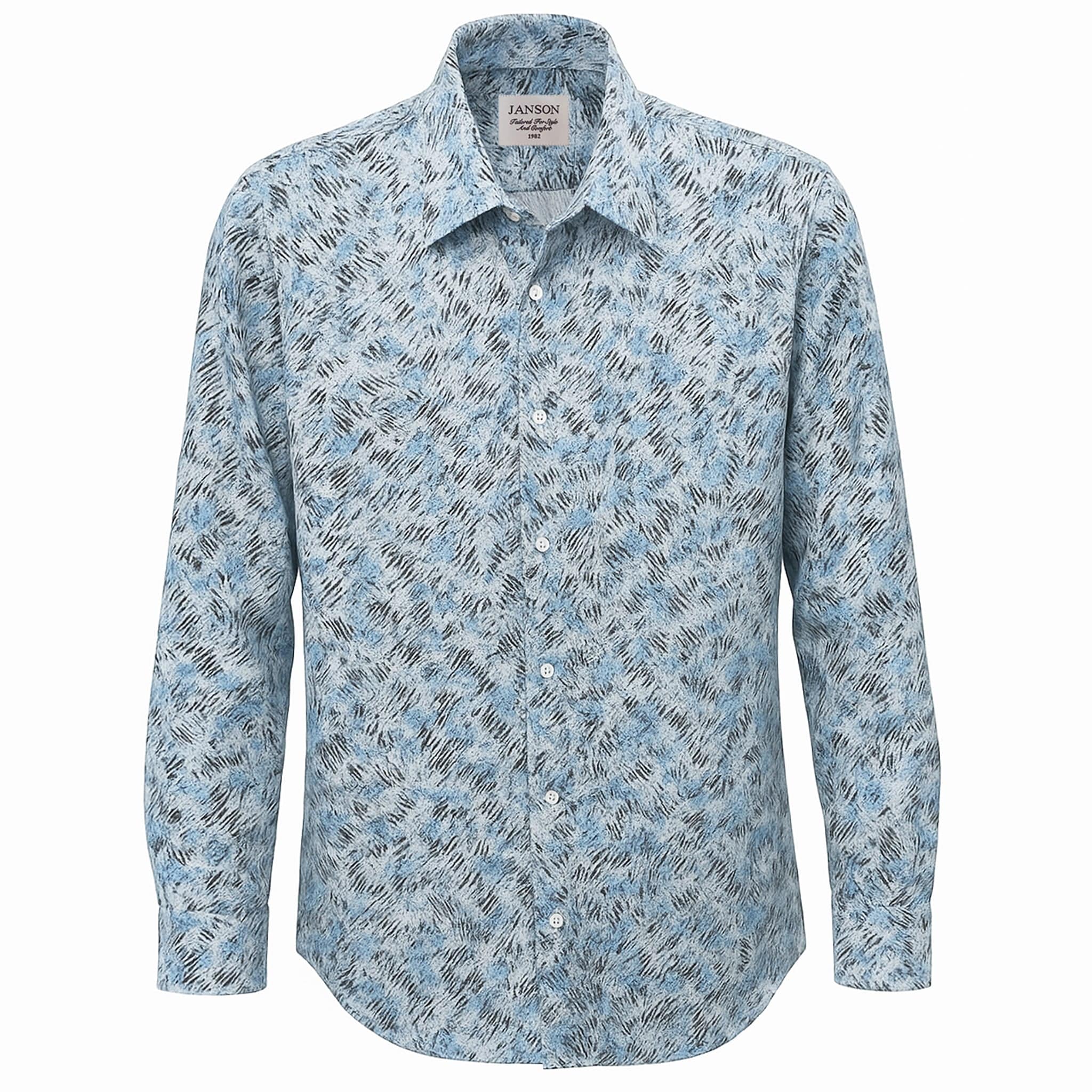 MilanoMensWear S AL M Janson Sport Shirt-100% Cotton Satin Finish, European Made