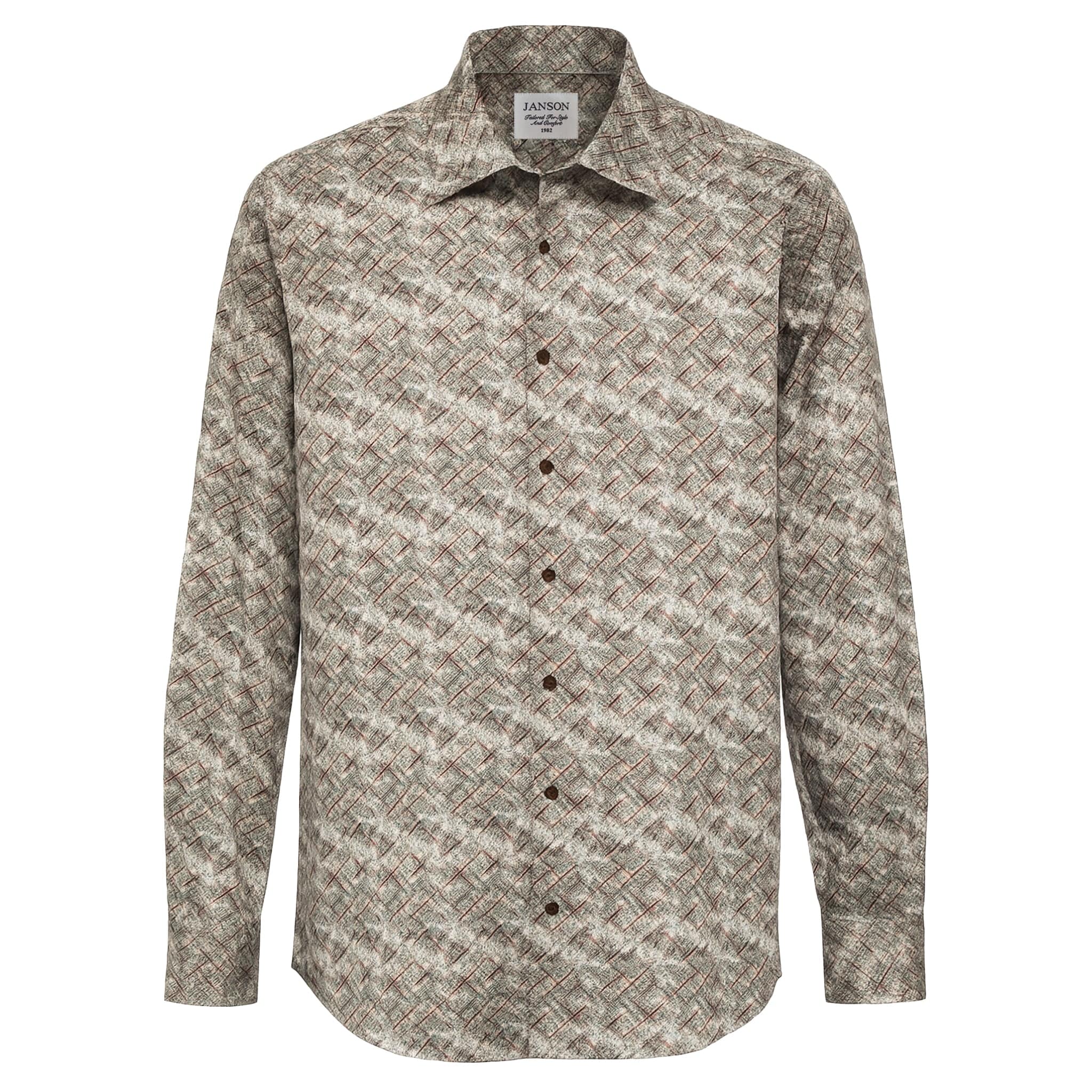 MilanoMensWear S AL M Janson Sport Shirt-100% Cotton Satin Finish, European Made