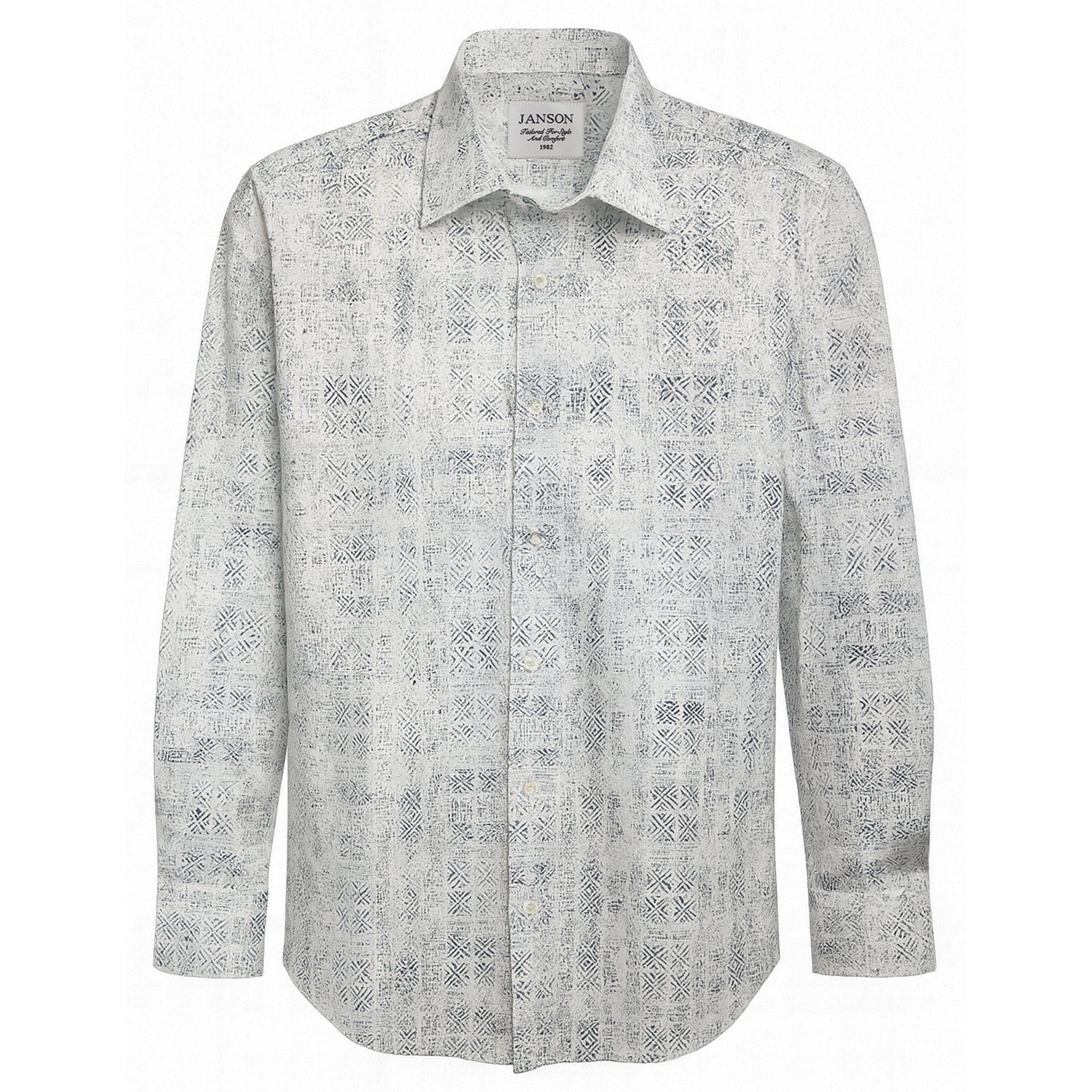 MilanoMensWear S AL M Janson Sport Shirt-100% Cotton Satin Finish, European Made