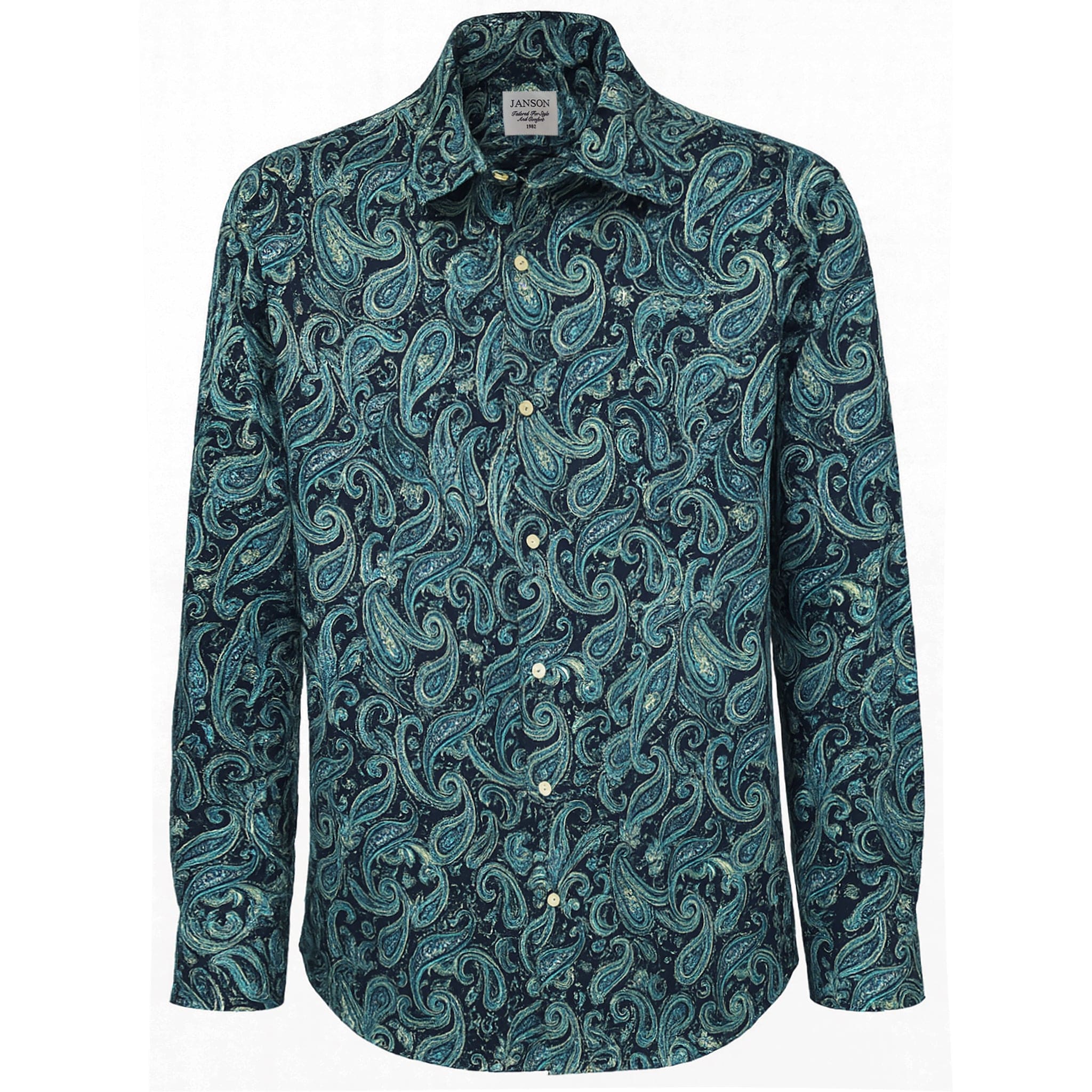MilanoMensWear S AL M Janson Sport Shirt-100% Cotton Satin Finish, European Made