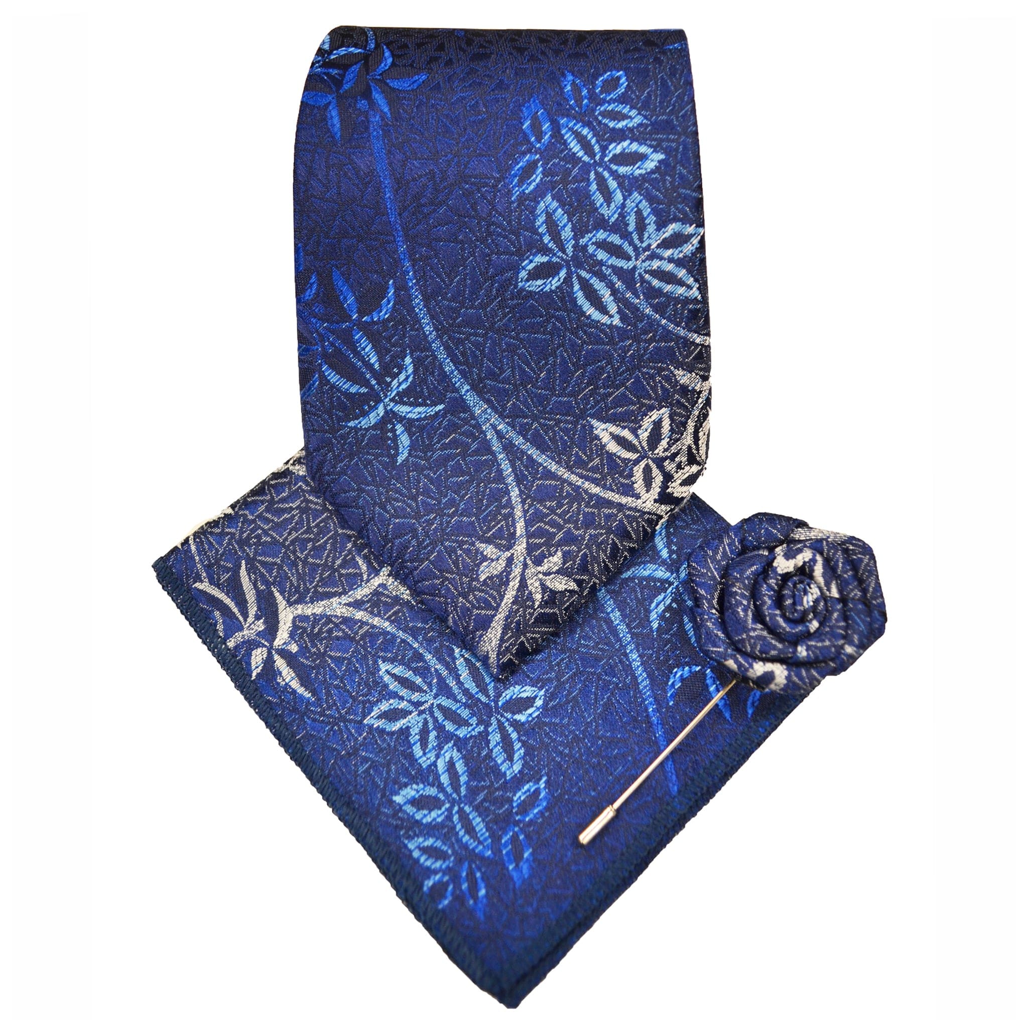 MilanoMensWear ROYAL TIE/HANKT WITH FLOWER PIN/FANCY
