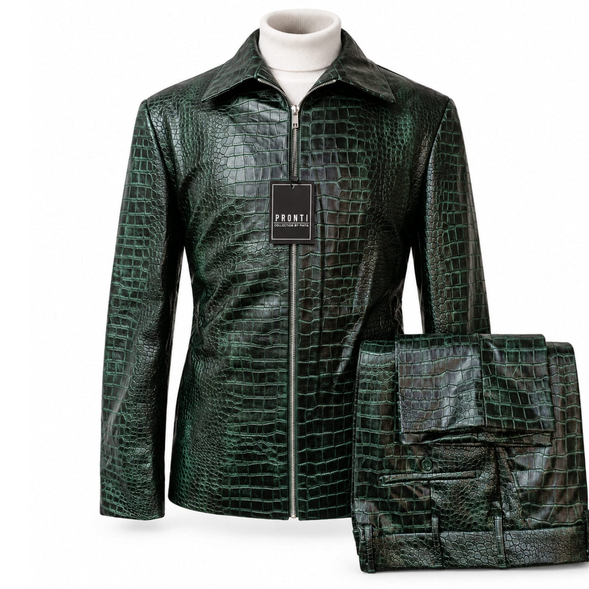 PHITA INTERNATIONAL CORP O F L Pronti Men’s Crocodile-Textured Walking Suit-Bp8107