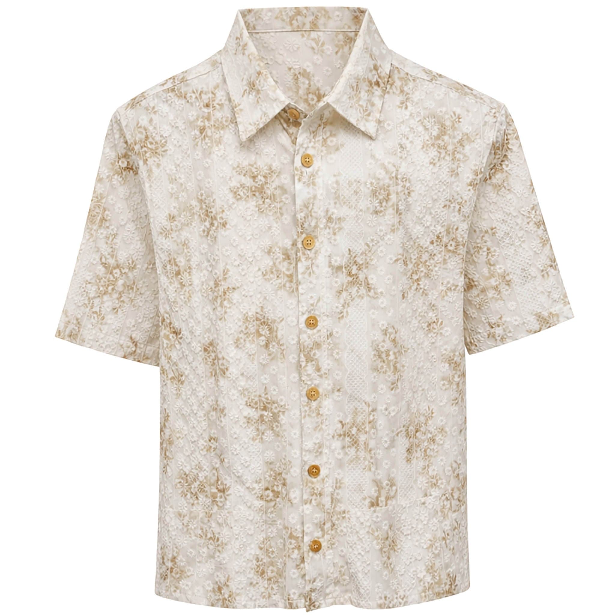 PHITA INTERNATIONAL CORP S A S COCO / SM PRONTI Floral Textured Short Sleeve Shirt for Men/S8702