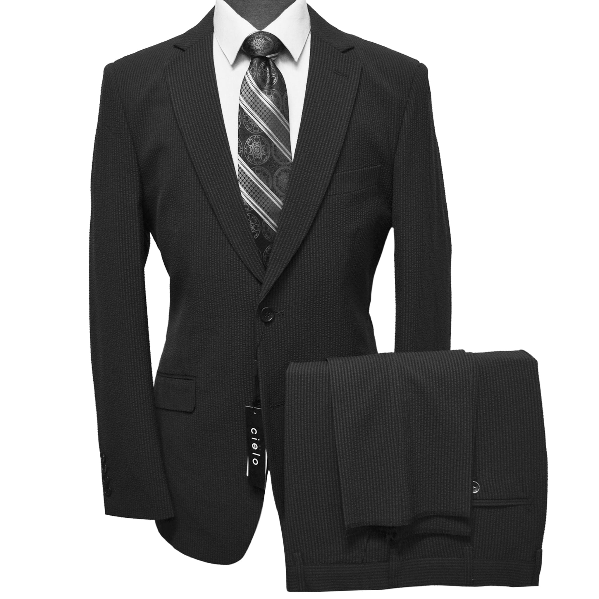 PHITA INTERNATIONAL CORP U SM BLACK / 40 REG CIELO SEERSUCKER SUIT/BP6782