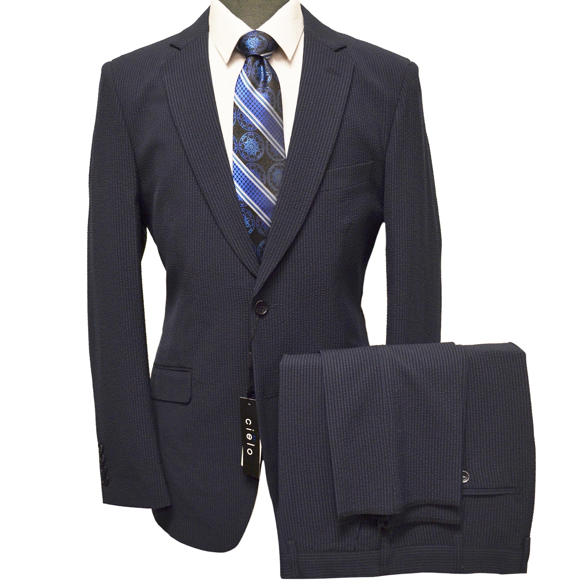 PHITA INTERNATIONAL CORP U SM NAVY / 40 REG CIELO SEERSUCKER SUIT/BP6782