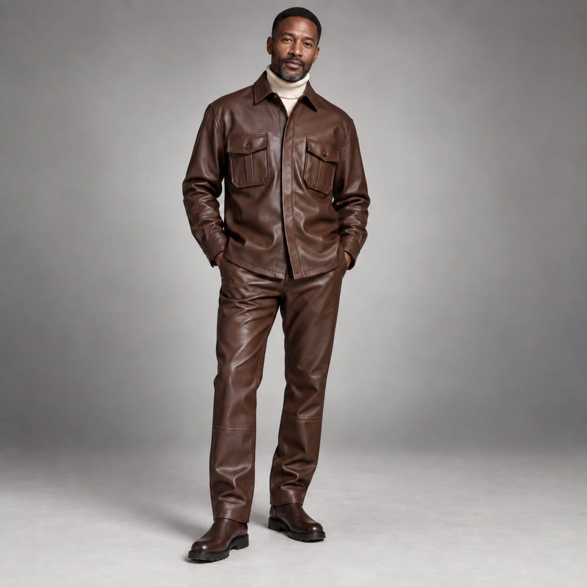 SAFIRE INC.(SILVERSILK) O F L Stacy Adams Men’s Leather Walking Suit- 35102