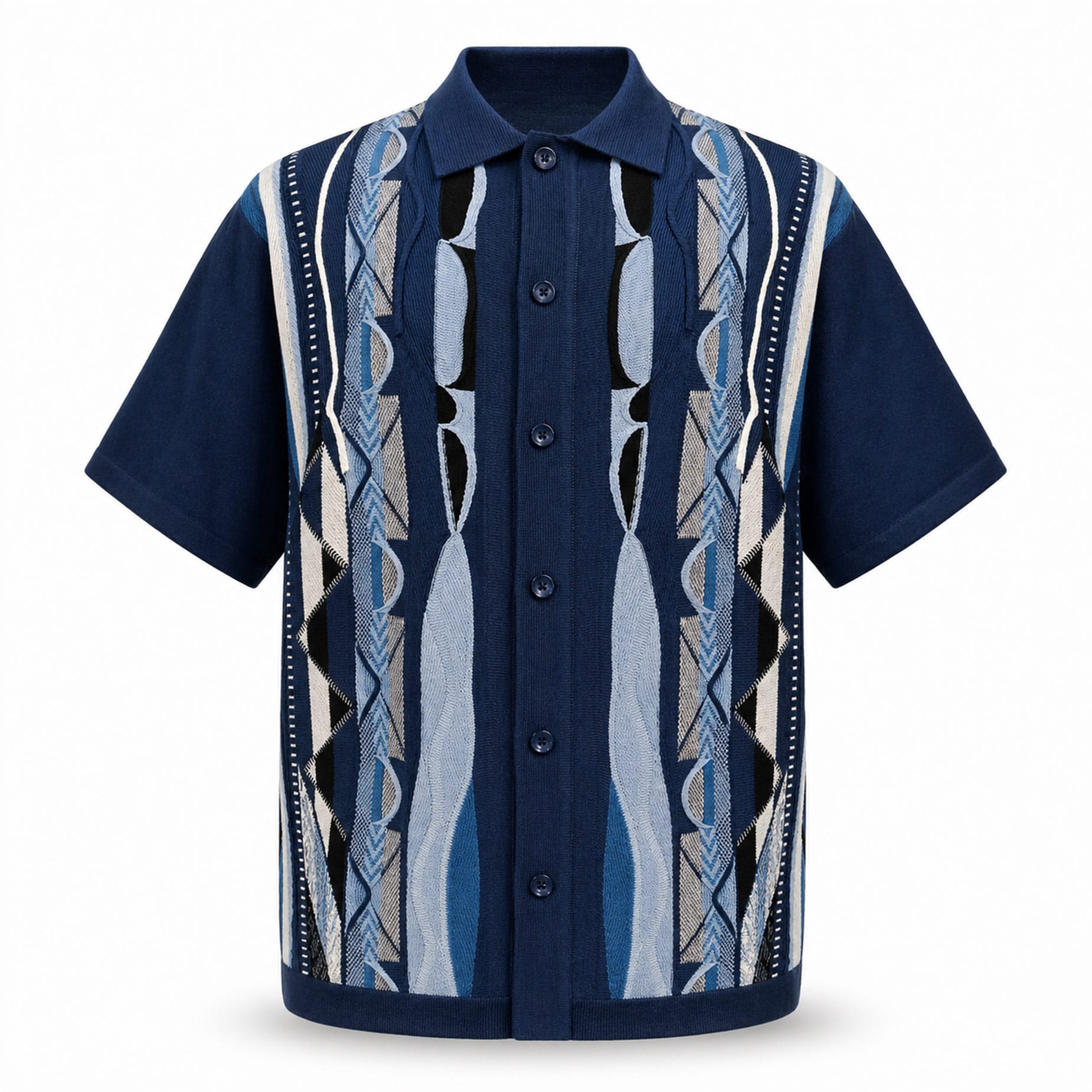 SAFIRE INC.(SILVERSILK) O F S Silversilk Short Sleeve Pattern Shirt and Pants Set for Men-21017