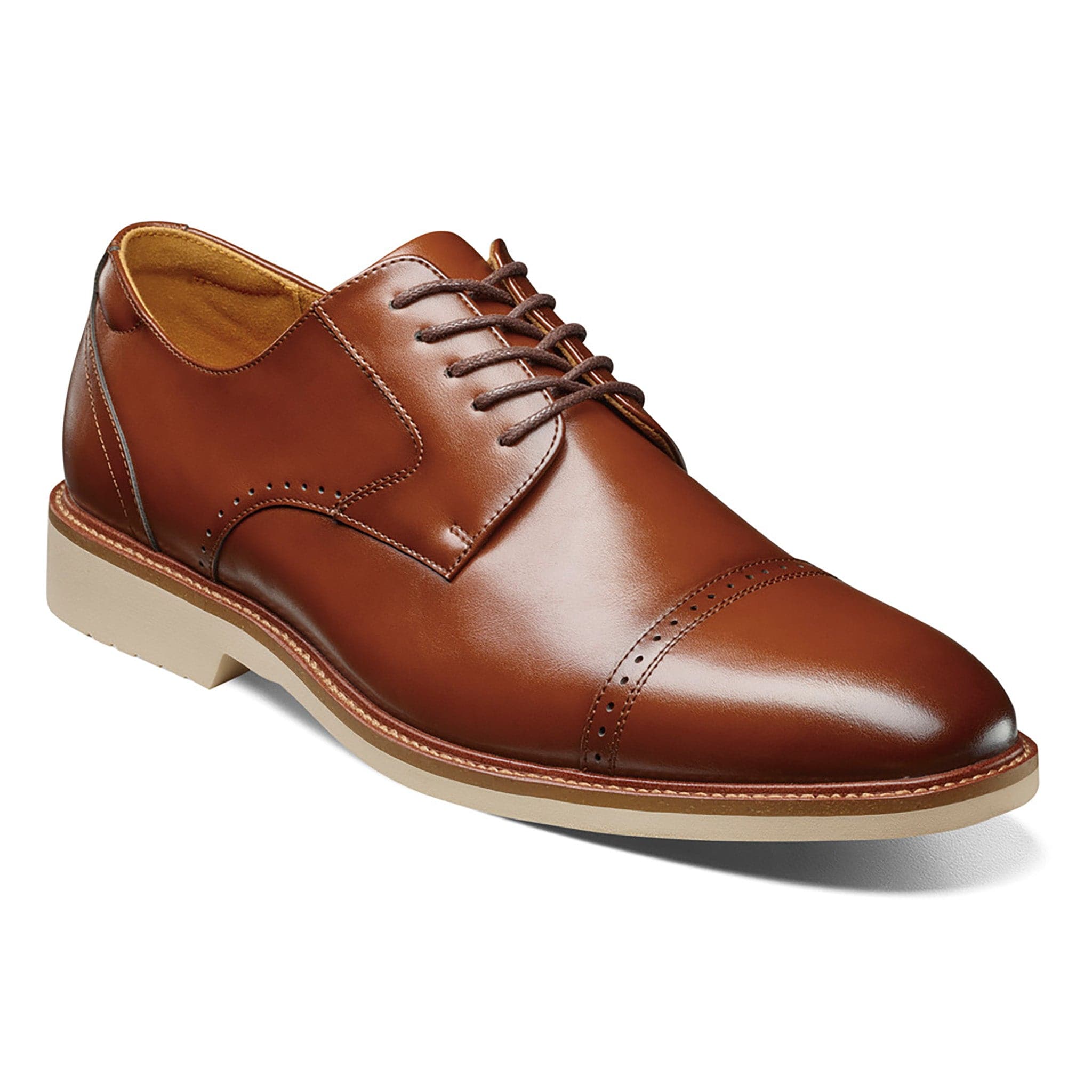 stacy adams cogn leather shoes for men