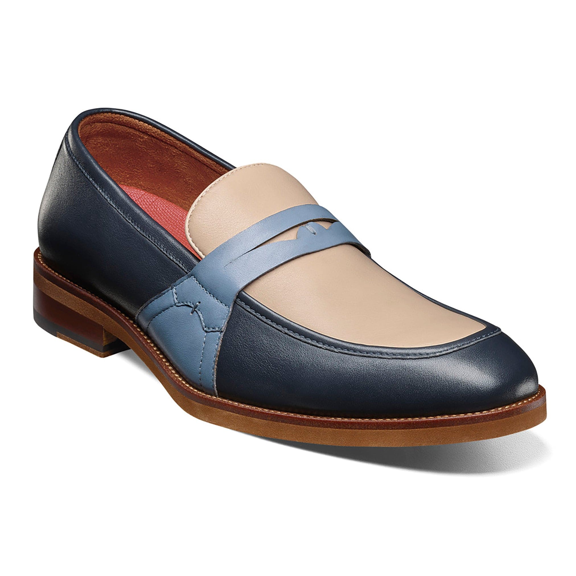 STACY ADAMS SHOE COMPANY F T 492-NVY / 8.5 Prichard Moc Toe Penny Slip On/25693