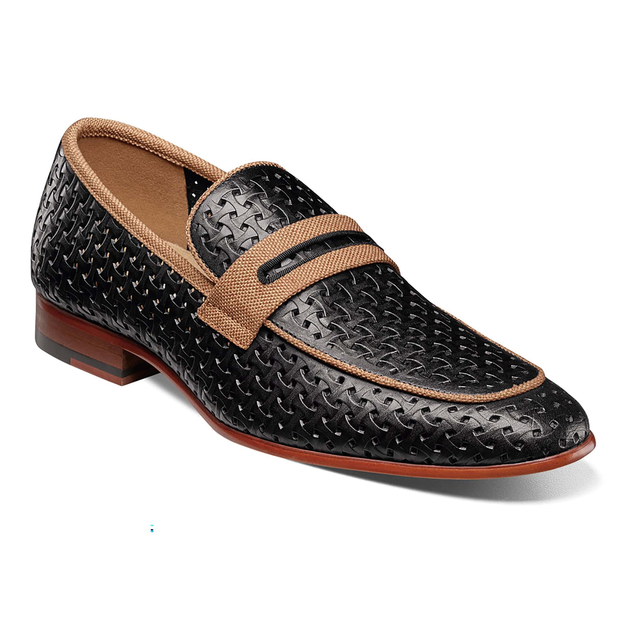 STACY ADAMS SHOE COMPANY F T 001-BLK / 8.5 Winstead Moc Toe Saddle Slip On/25704
