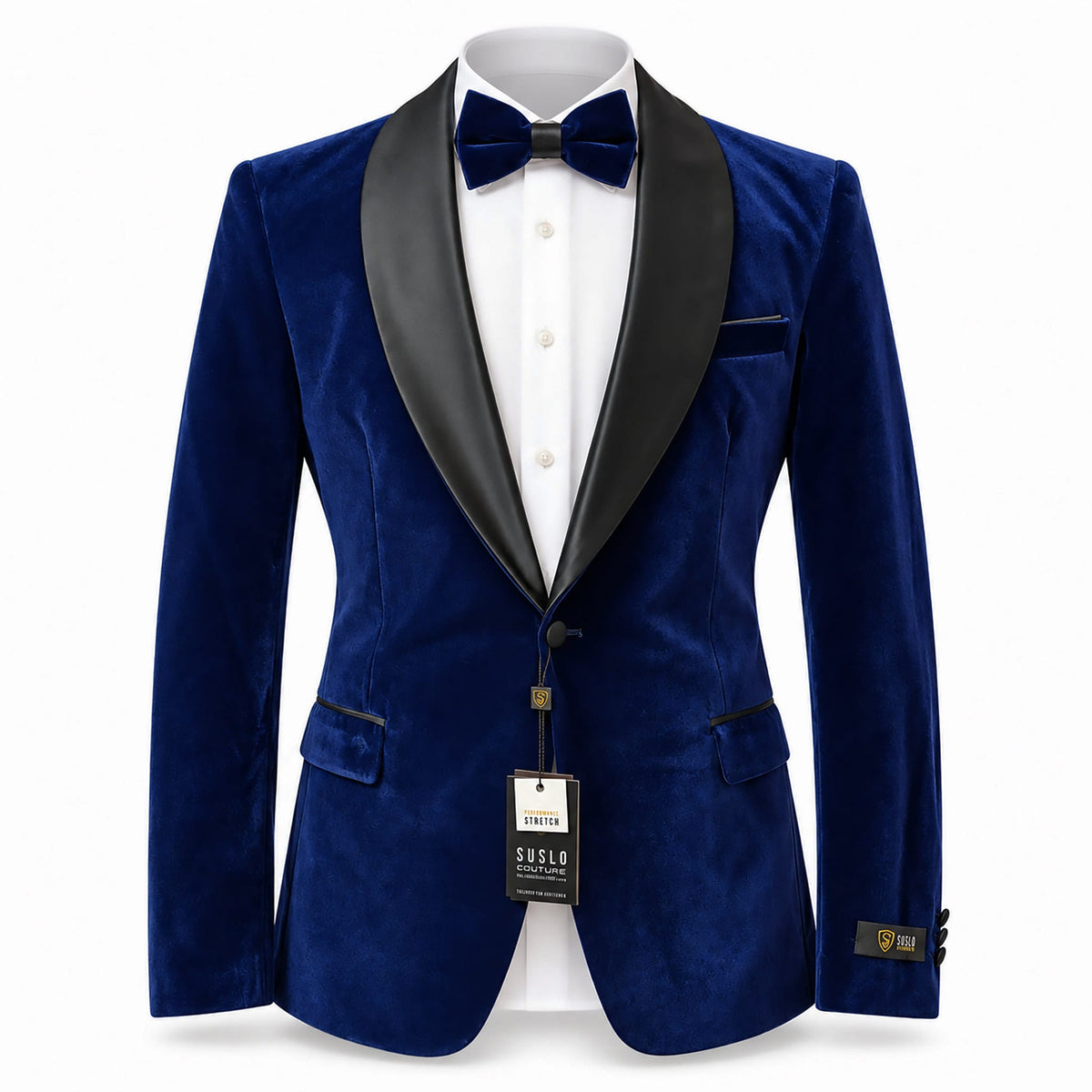 SUSLO COUTURE J C F NAVY / M Suslo Couture Men’s Velvet Tuxedo Jacket- Vsl1602