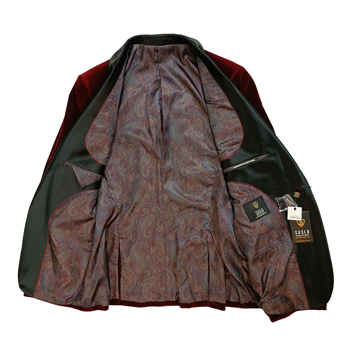 SUSLO COUTURE J C F Suslo Couture Men’s Velvet Tuxedo Jacket- Vsl1602
