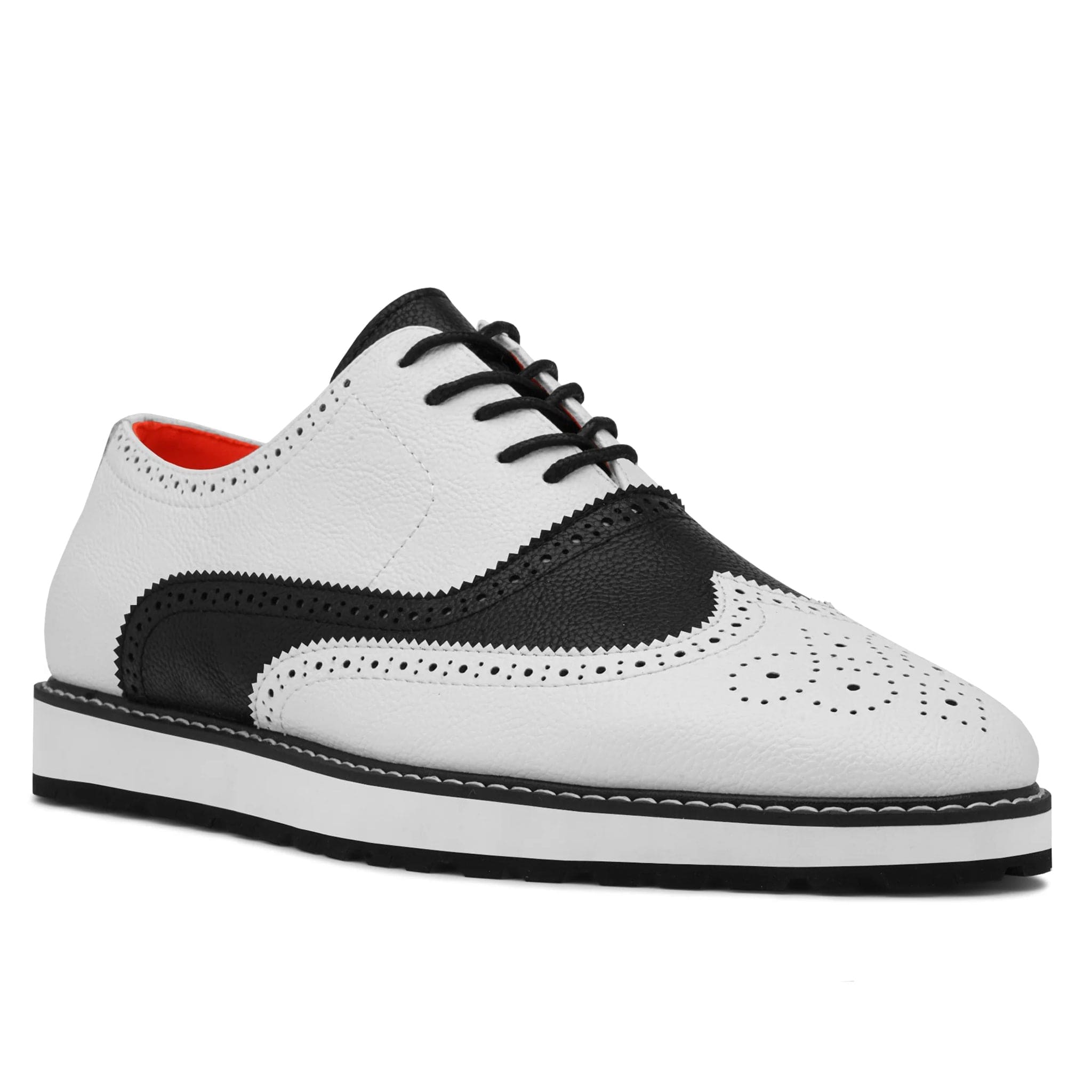 TAYNO DISTRIBUTOR F TC WHT/BLK / 9.0 The Priority L TAYNO Leather Lace Up Wingtip Sneaker