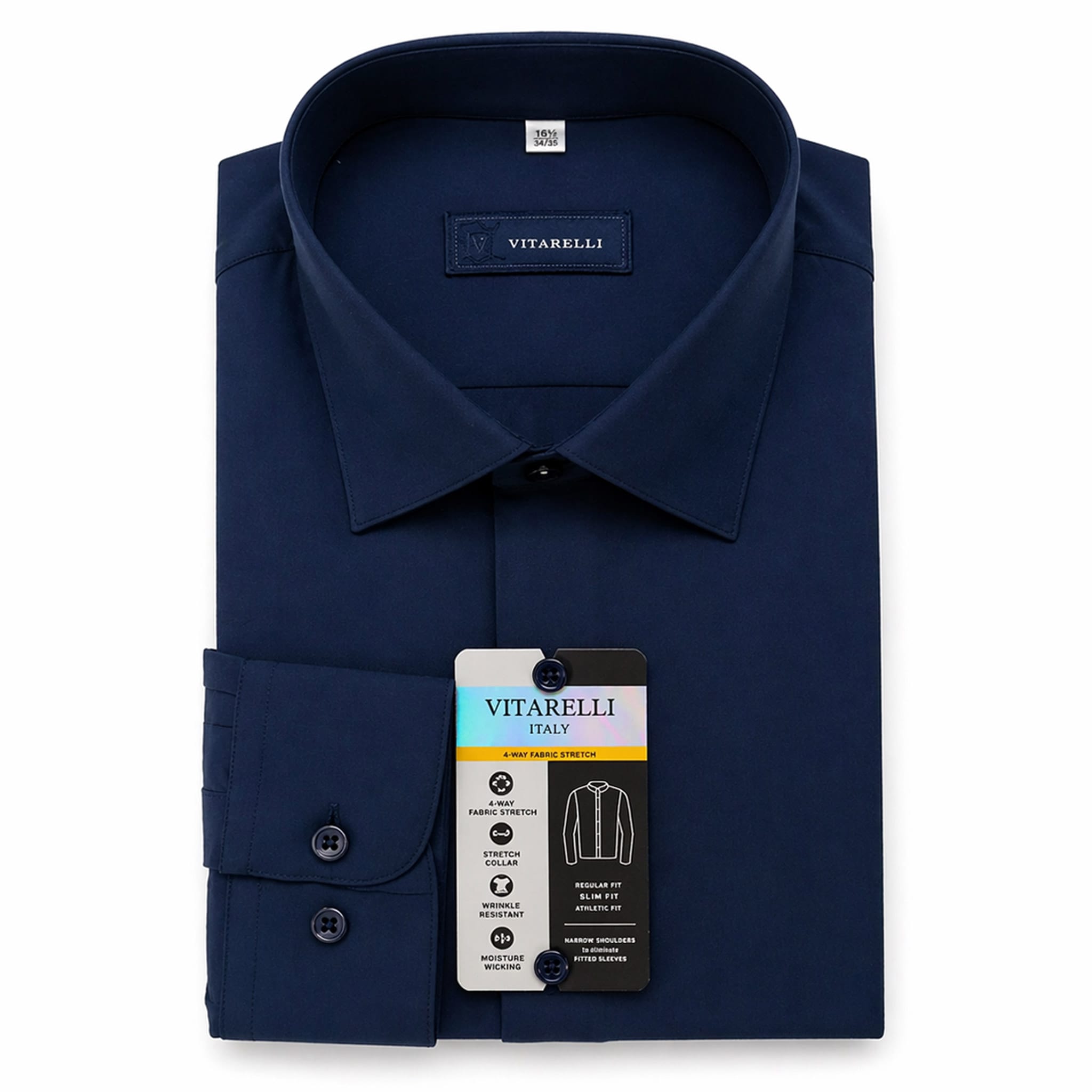 THE SUIT COMPANY S C NVY 4/5 / 15.5 Vitarilli Dress Shirt