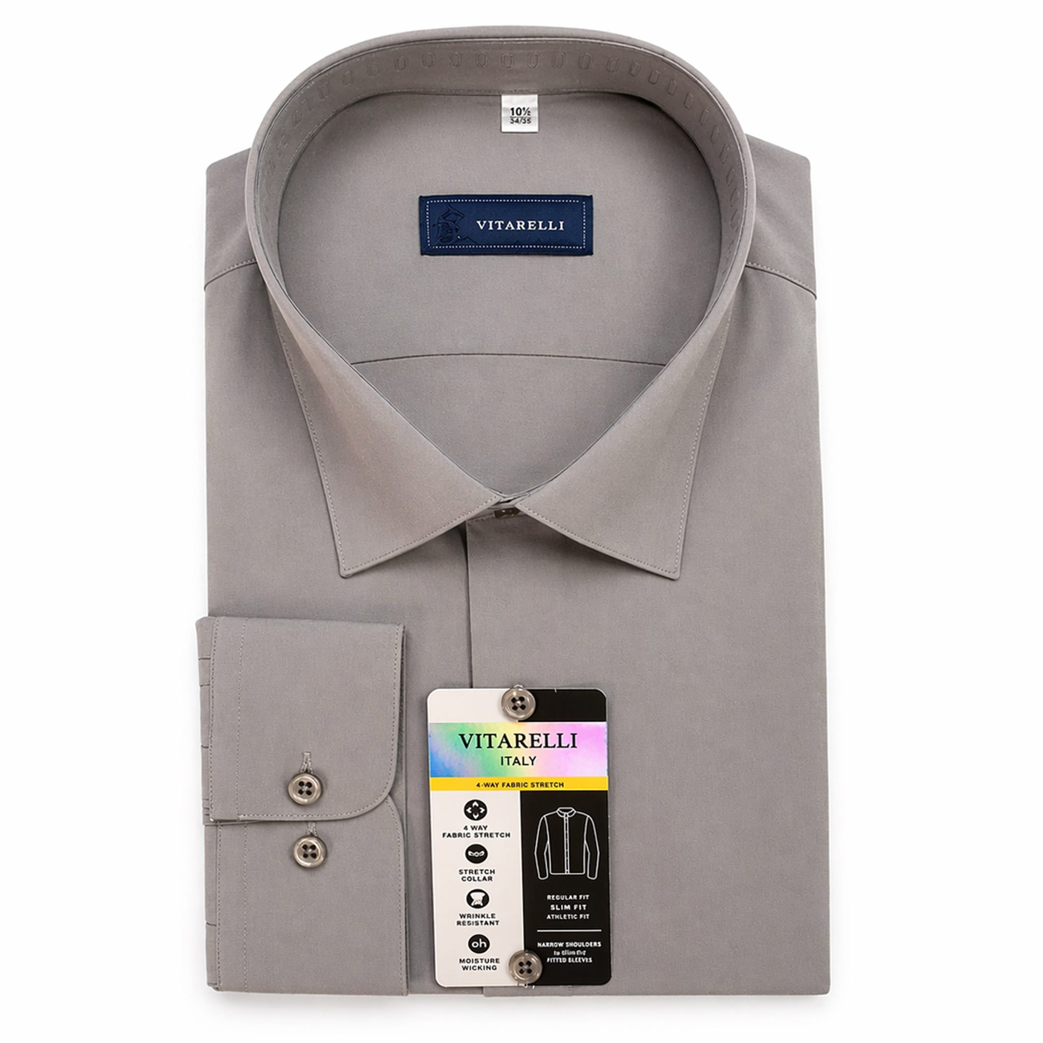 THE SUIT COMPANY S C GRY 4/5 / 15.5 Vitarilli Dress Shirt