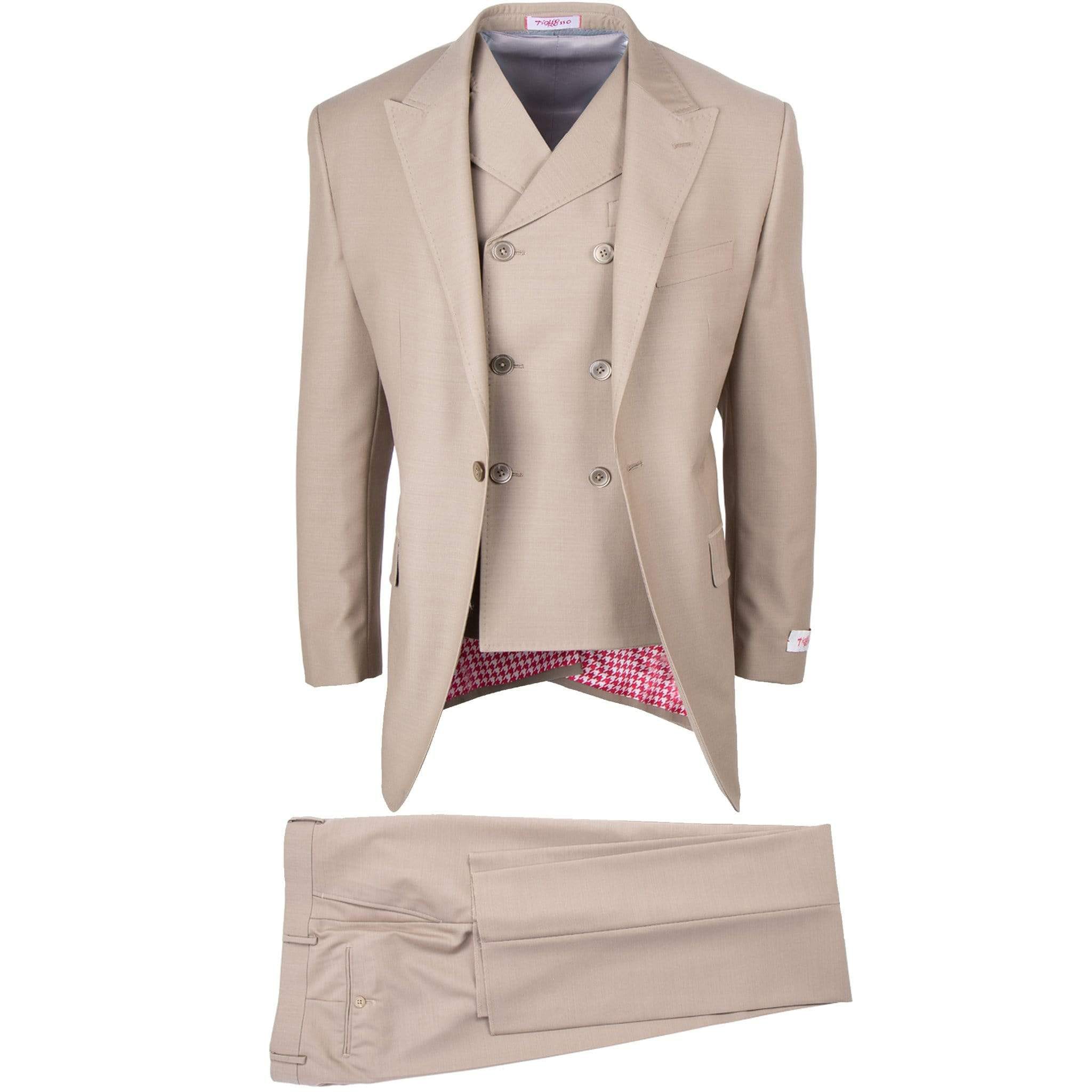 TIGLIO TAN 1004 / 42R SAN GIOVESSE SUIT & VEST SOLID