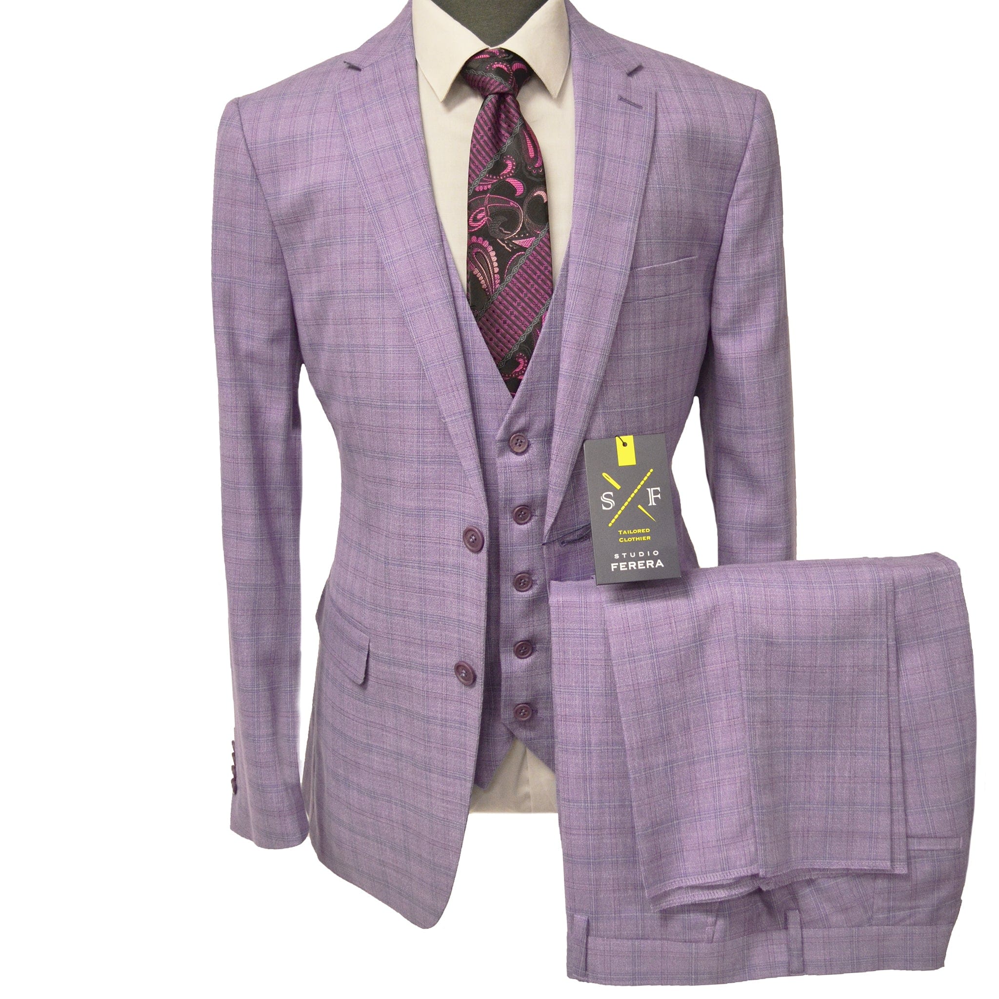 VITAL FASHION GROUP U SM LAVENDER / 40 REG STUDIO FERERA SPRING SUIT/30902