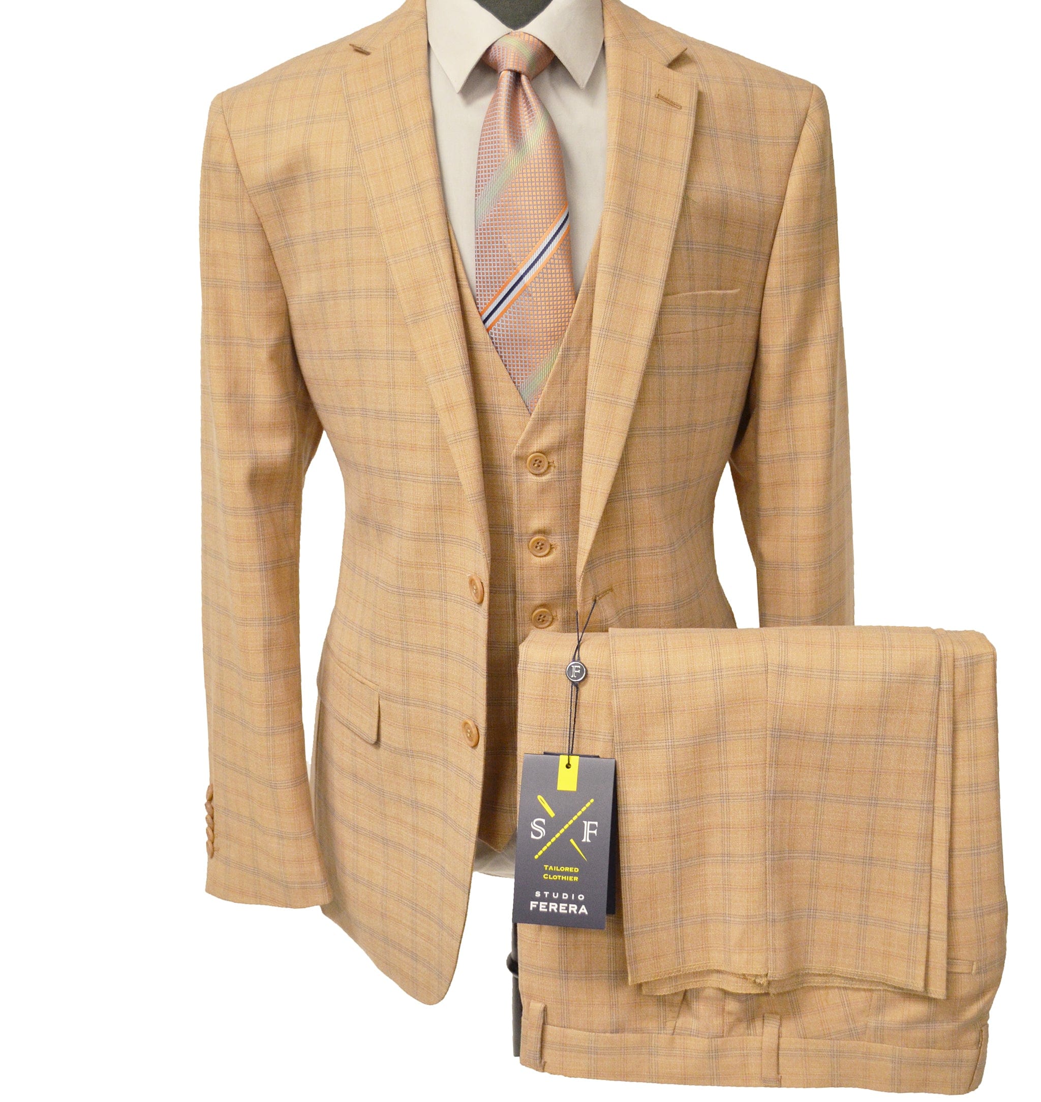 VITAL FASHION GROUP U SM PEACH / 40 REG STUDIO FERERA SPRING SUIT/30902