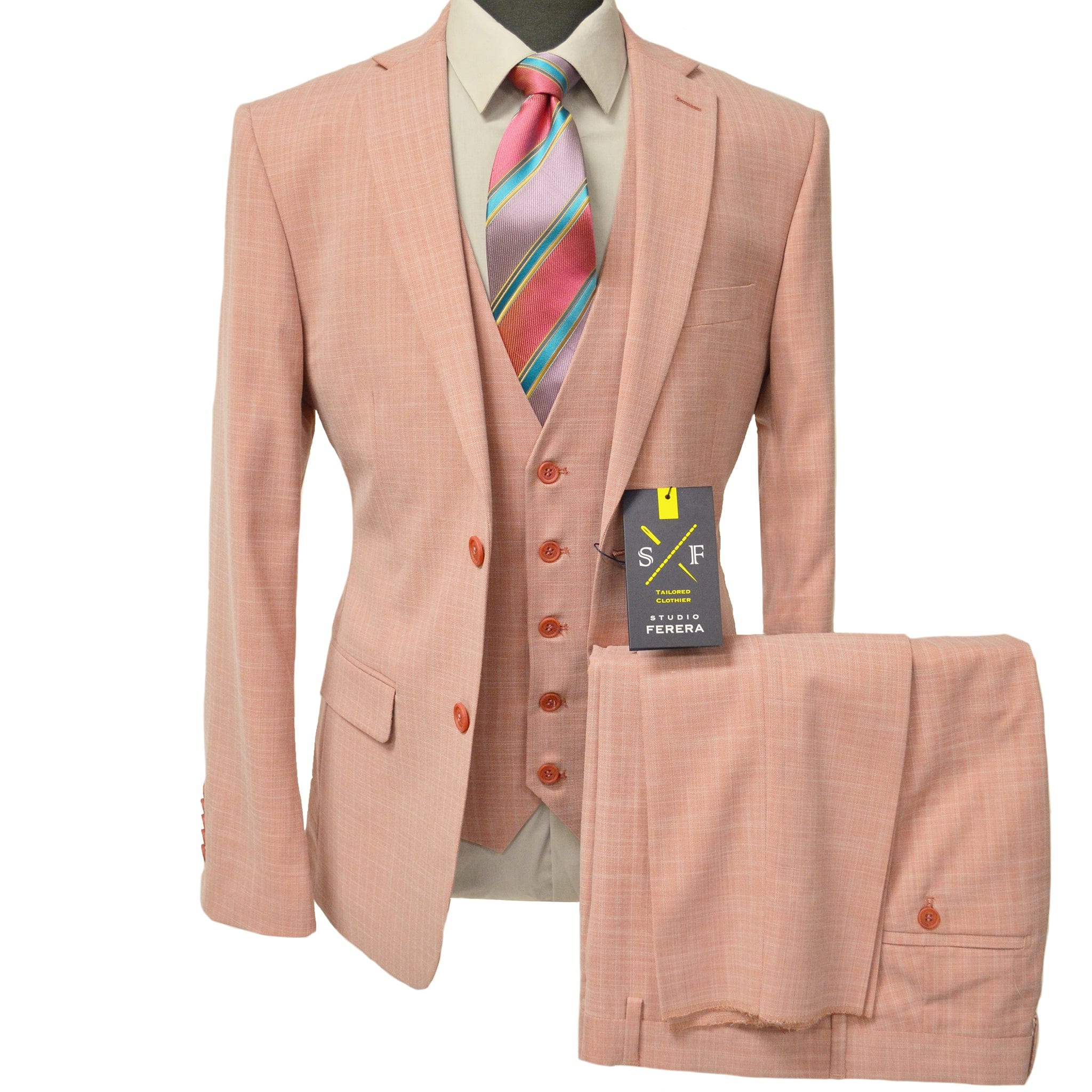 VITAL FASHION GROUP U SS CORAL / 40 REG STUDIO FERERA SPRING SUIT/30971