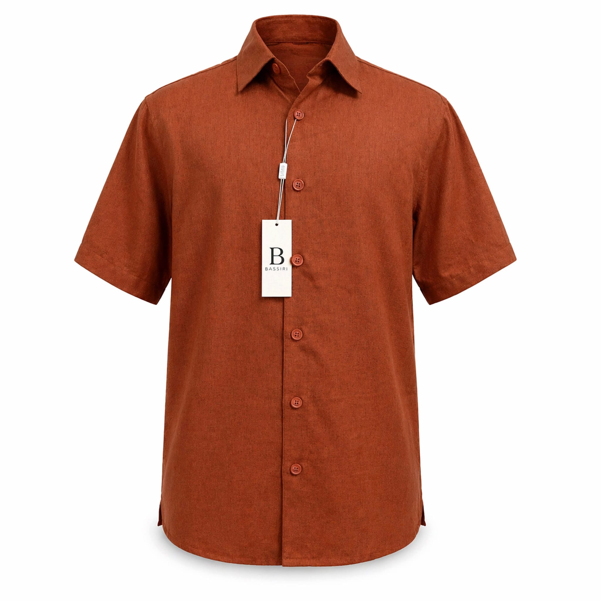 ZANJAN INC DBA BASSIRI O F S Bassiri Men’s Linen Short Sleeve Shirt & Tailored Shorts Set – Hand Finish Collection/S-1043
