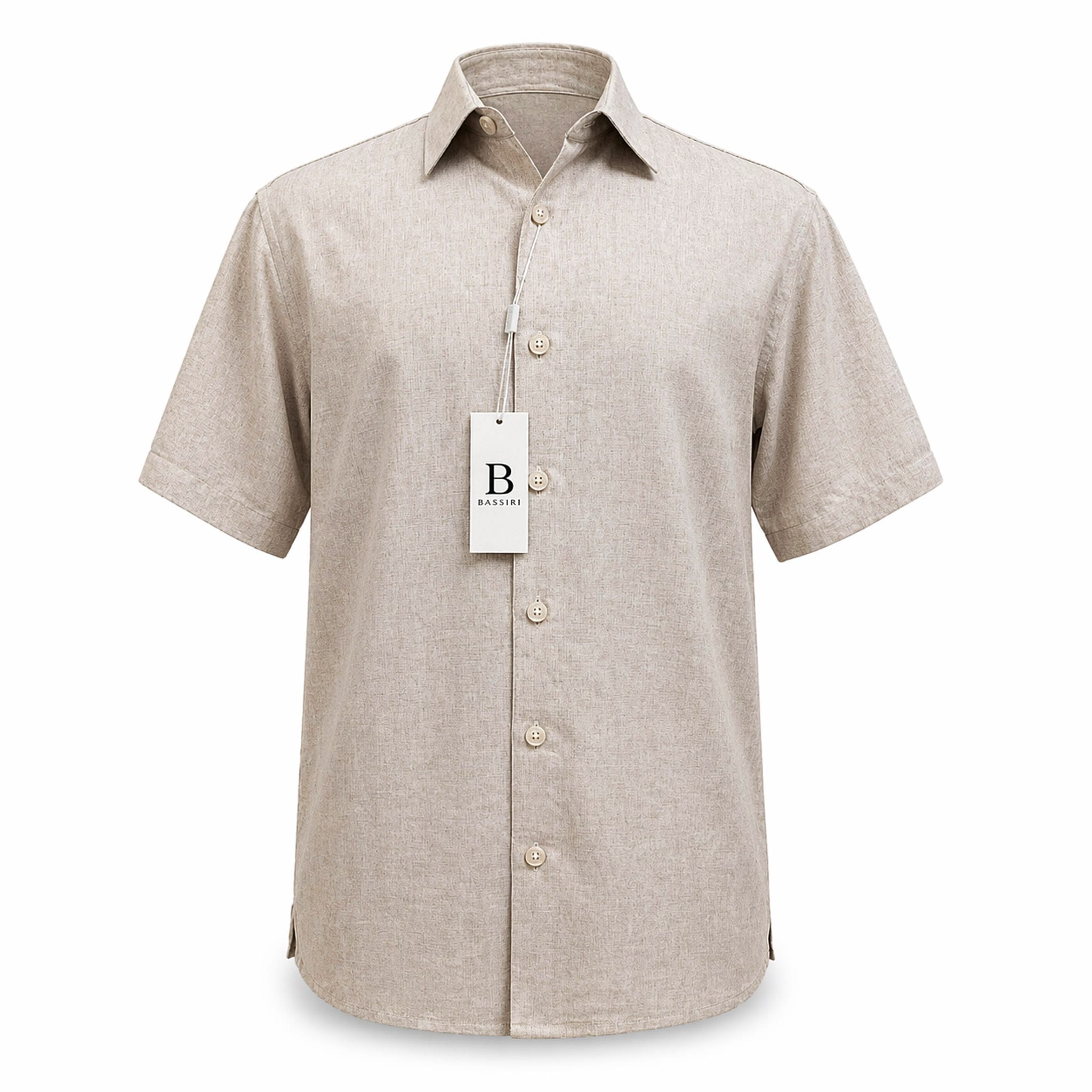 ZANJAN INC DBA BASSIRI O F S Bassiri Men’s Linen Short Sleeve Shirt & Tailored Shorts Set – Hand Finish Collection/S-1043
